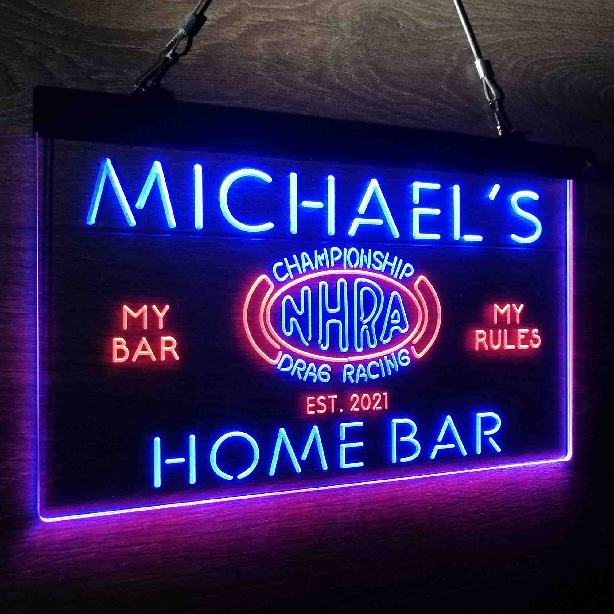 Custom Name Racing Home Bar Neon LED Sign