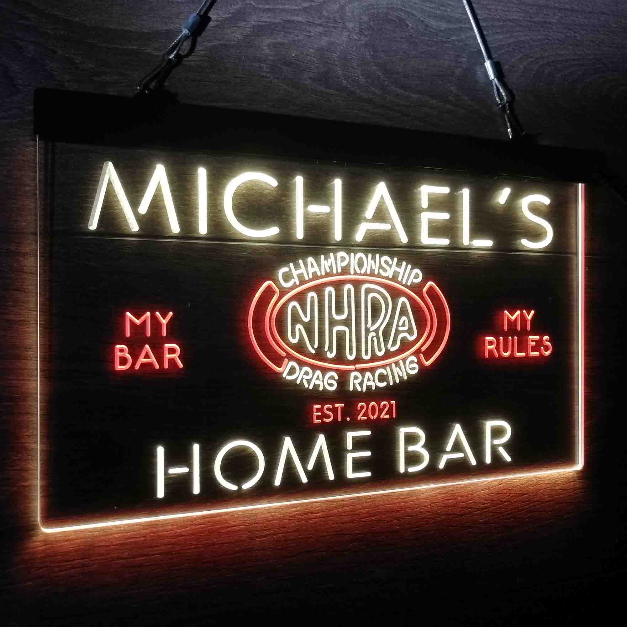 Custom Name Racing Home Bar Neon LED Sign