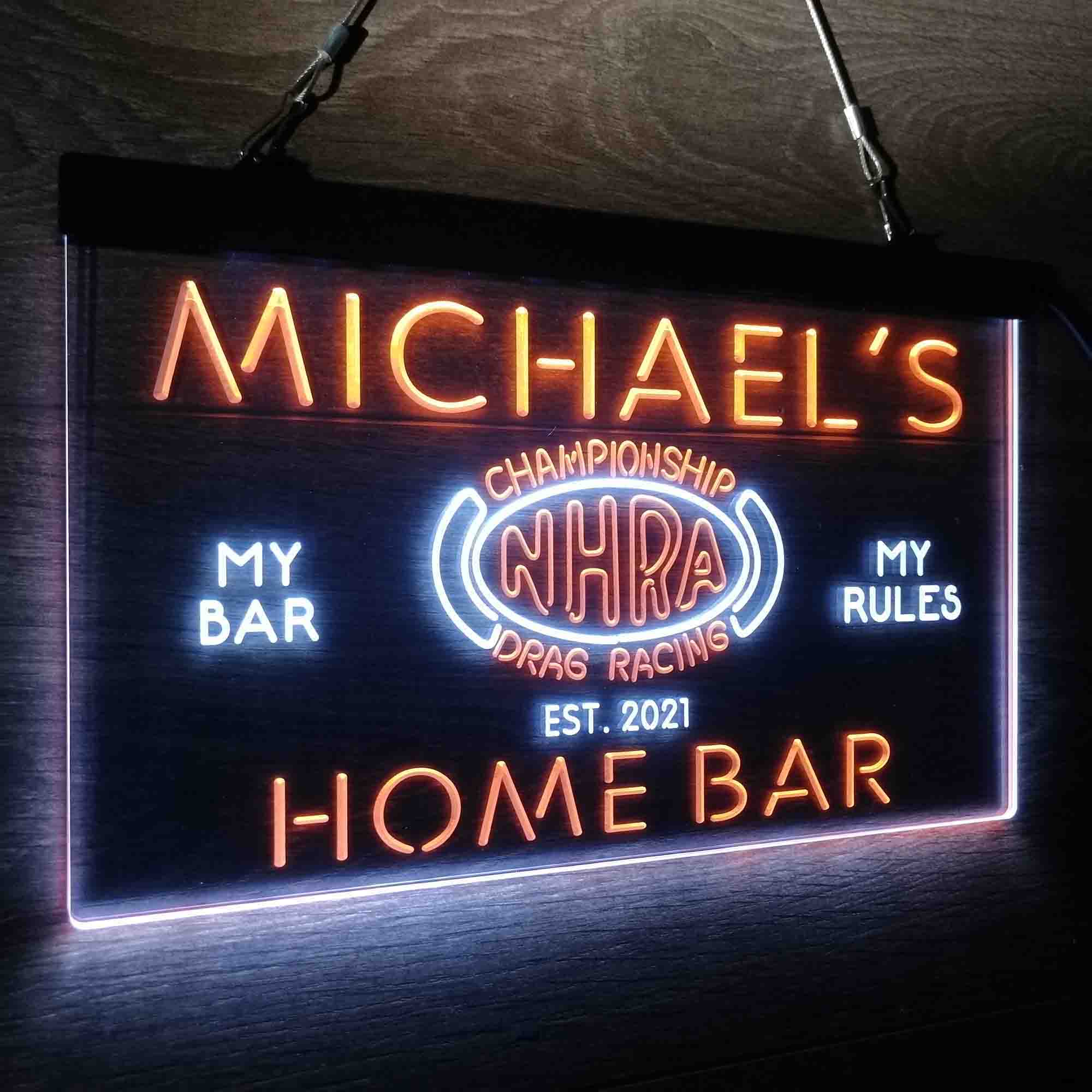 Custom Name Racing Home Bar Neon LED Sign