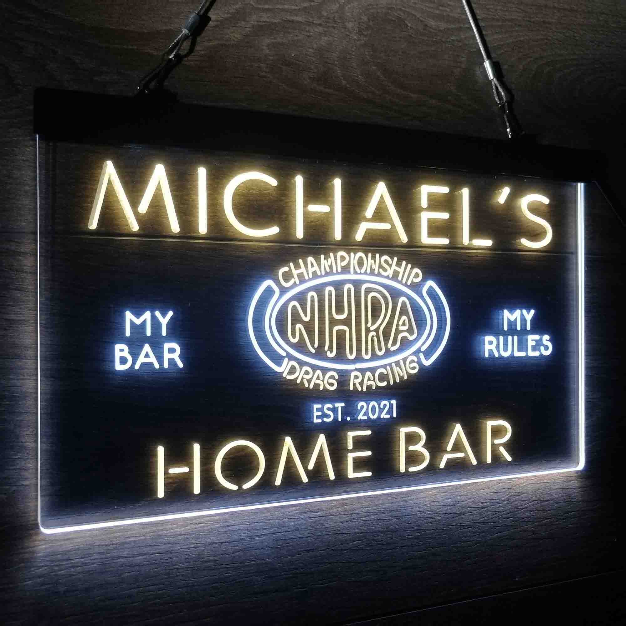 Custom Name Racing Home Bar Neon LED Sign