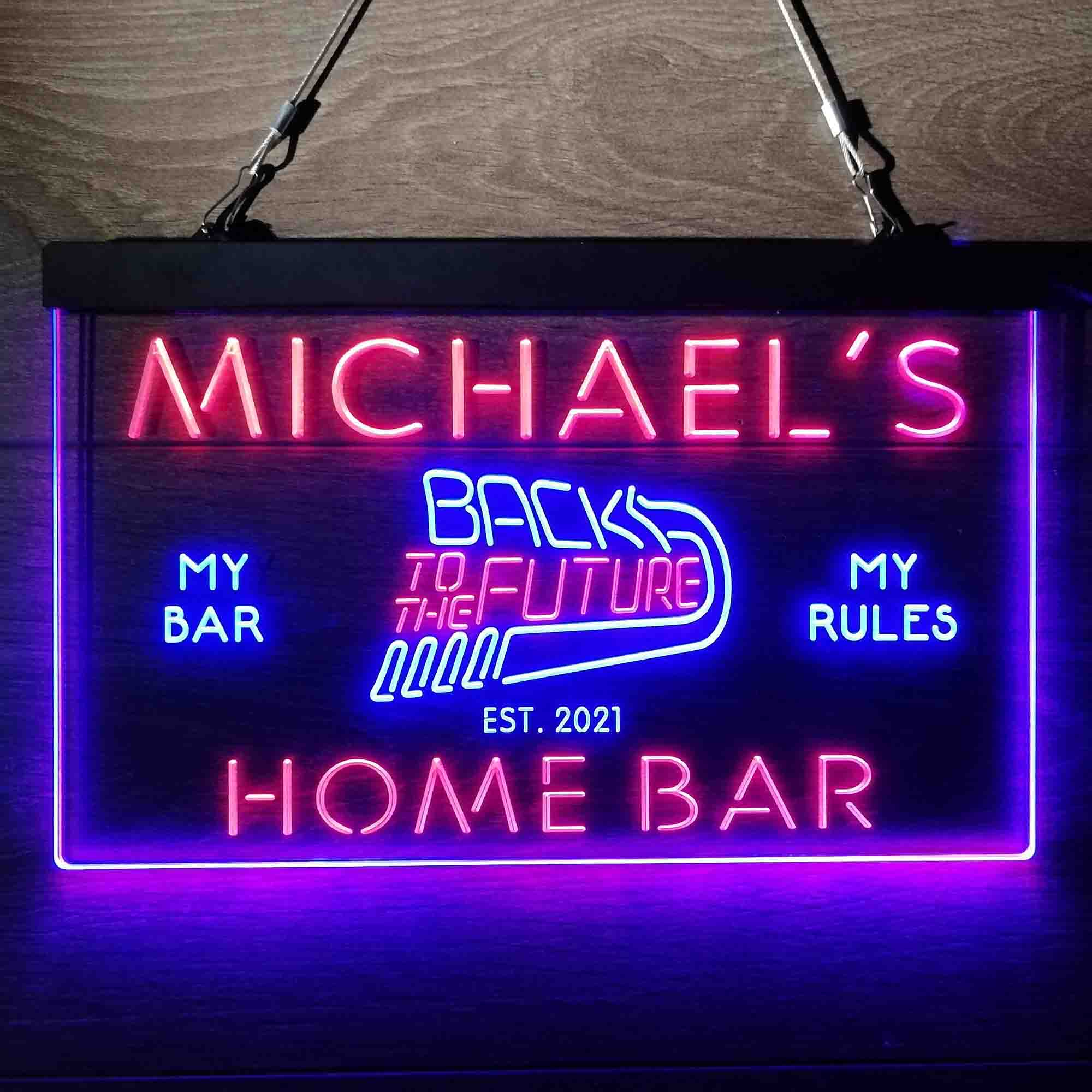 Custom Name Back to The Future Home Theater Home Bar Neon LED Sign