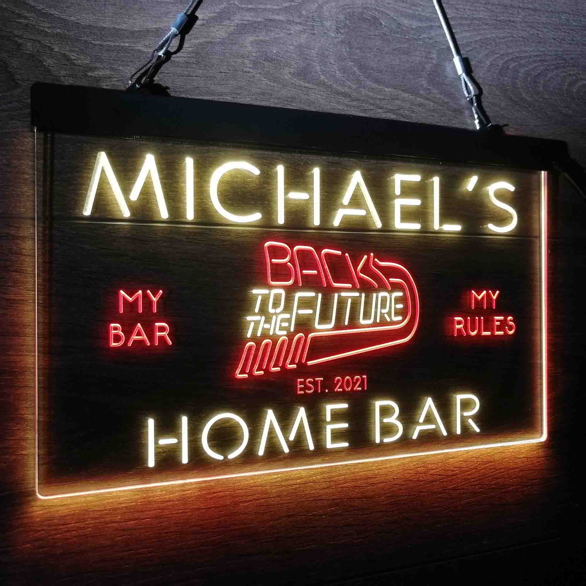 Custom Name Back to The Future Home Theater Home Bar Neon LED Sign