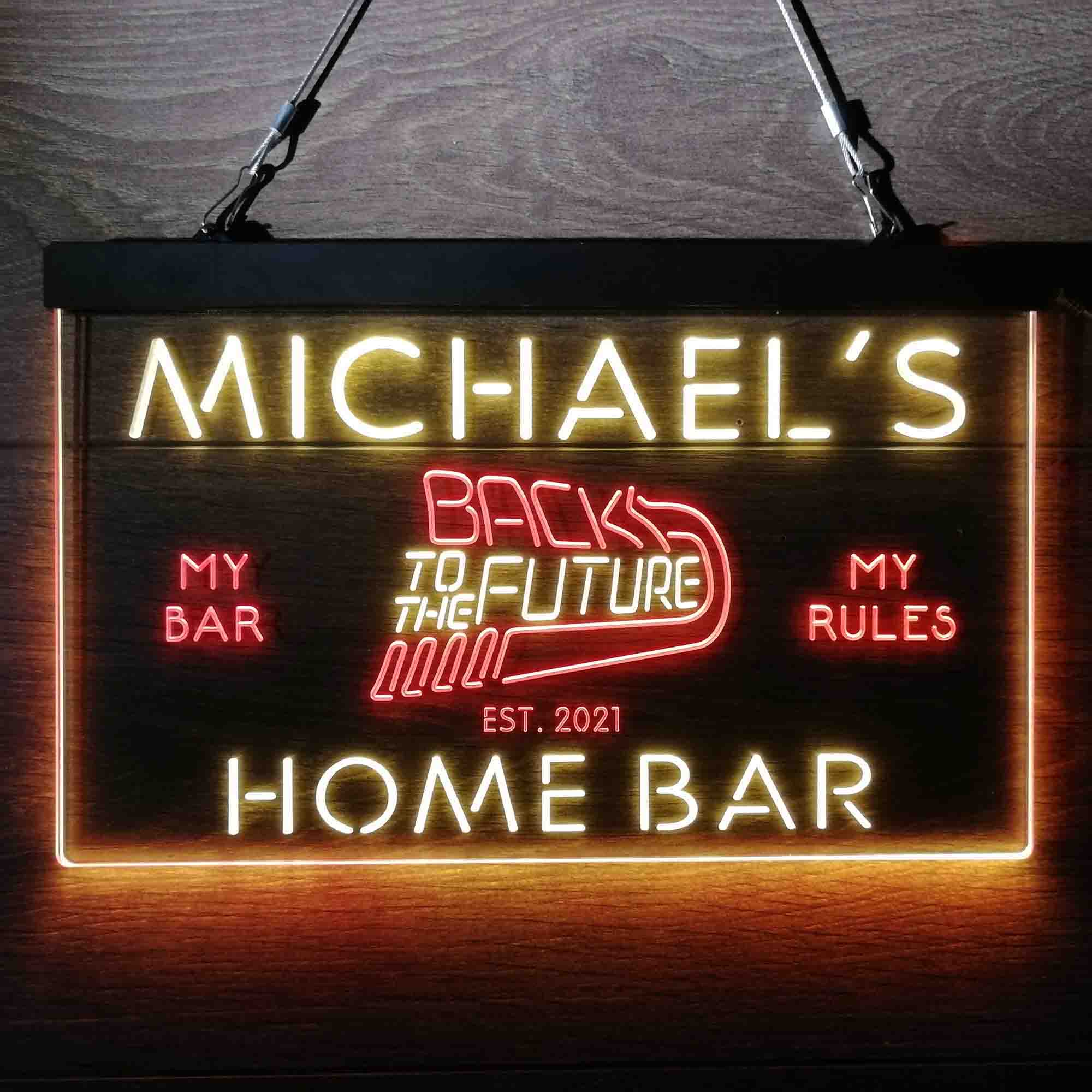 Custom Name Back to The Future Home Theater Home Bar Neon LED Sign