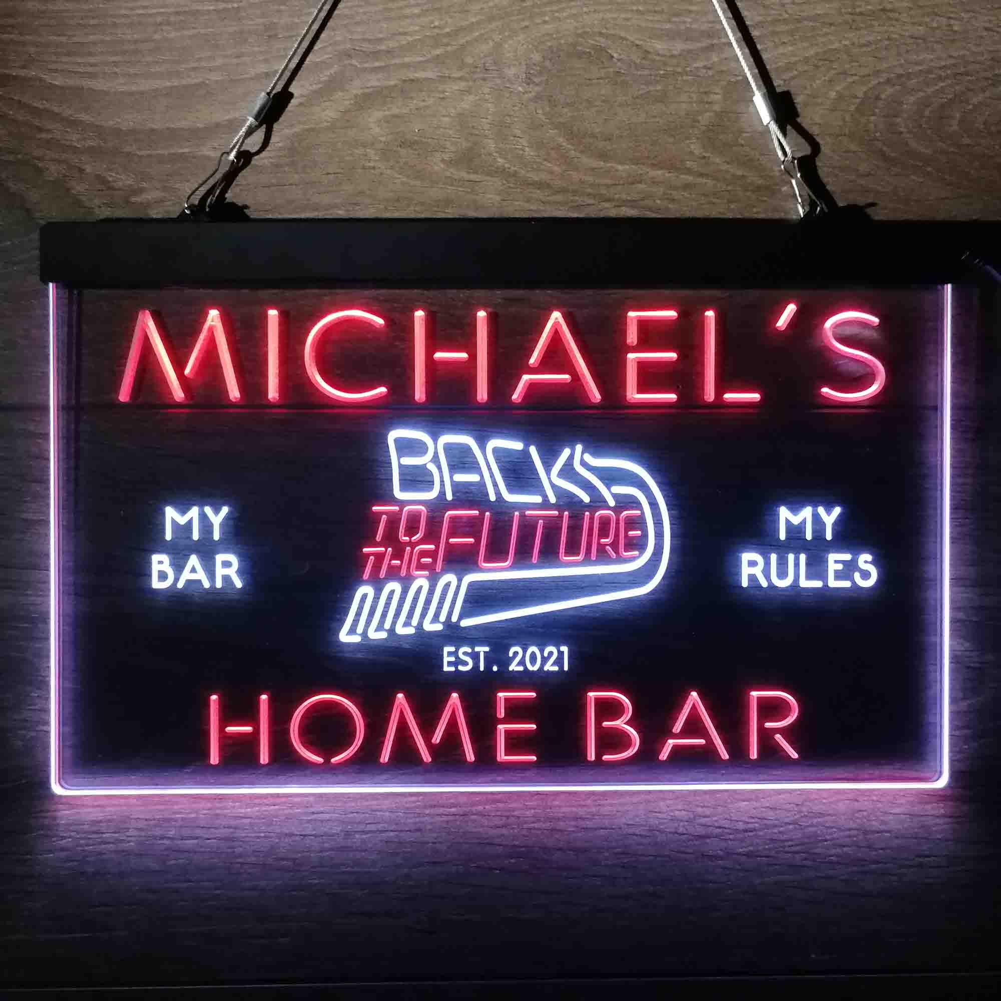 Custom Name Back to The Future Home Theater Home Bar Neon LED Sign