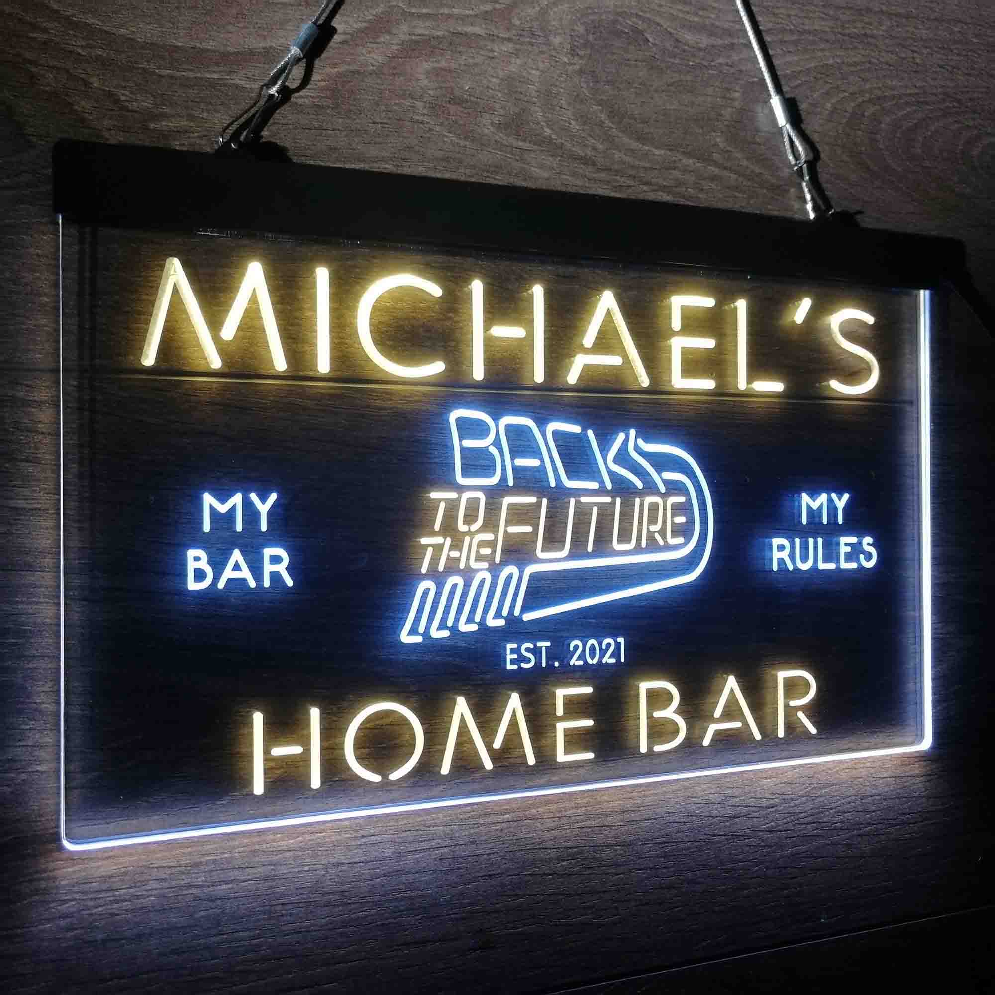 Custom Name Back to The Future Home Theater Home Bar Neon LED Sign