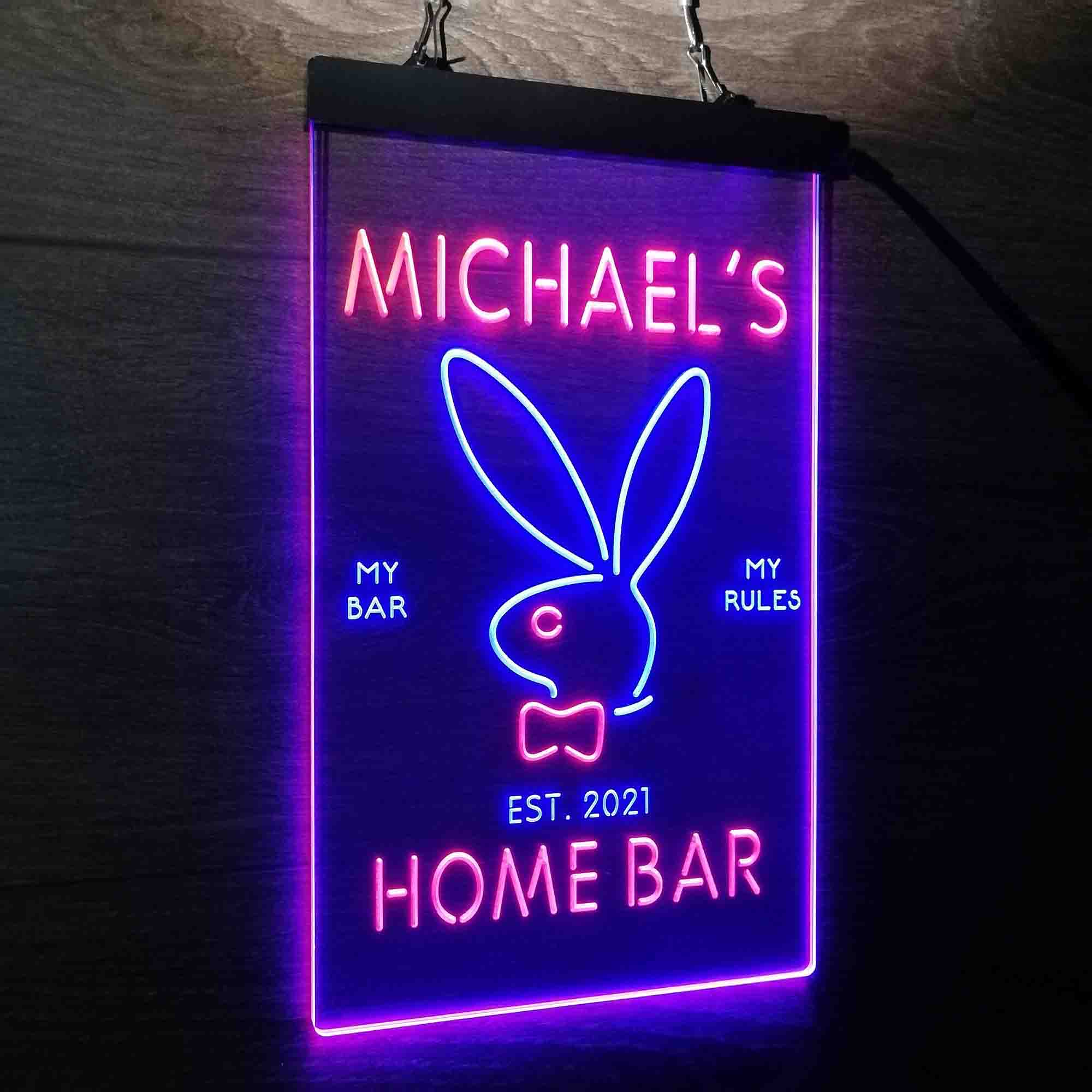 Custom Name Bunny Rabbit Kid Room D¨¦cor Home Bar Neon LED Sign