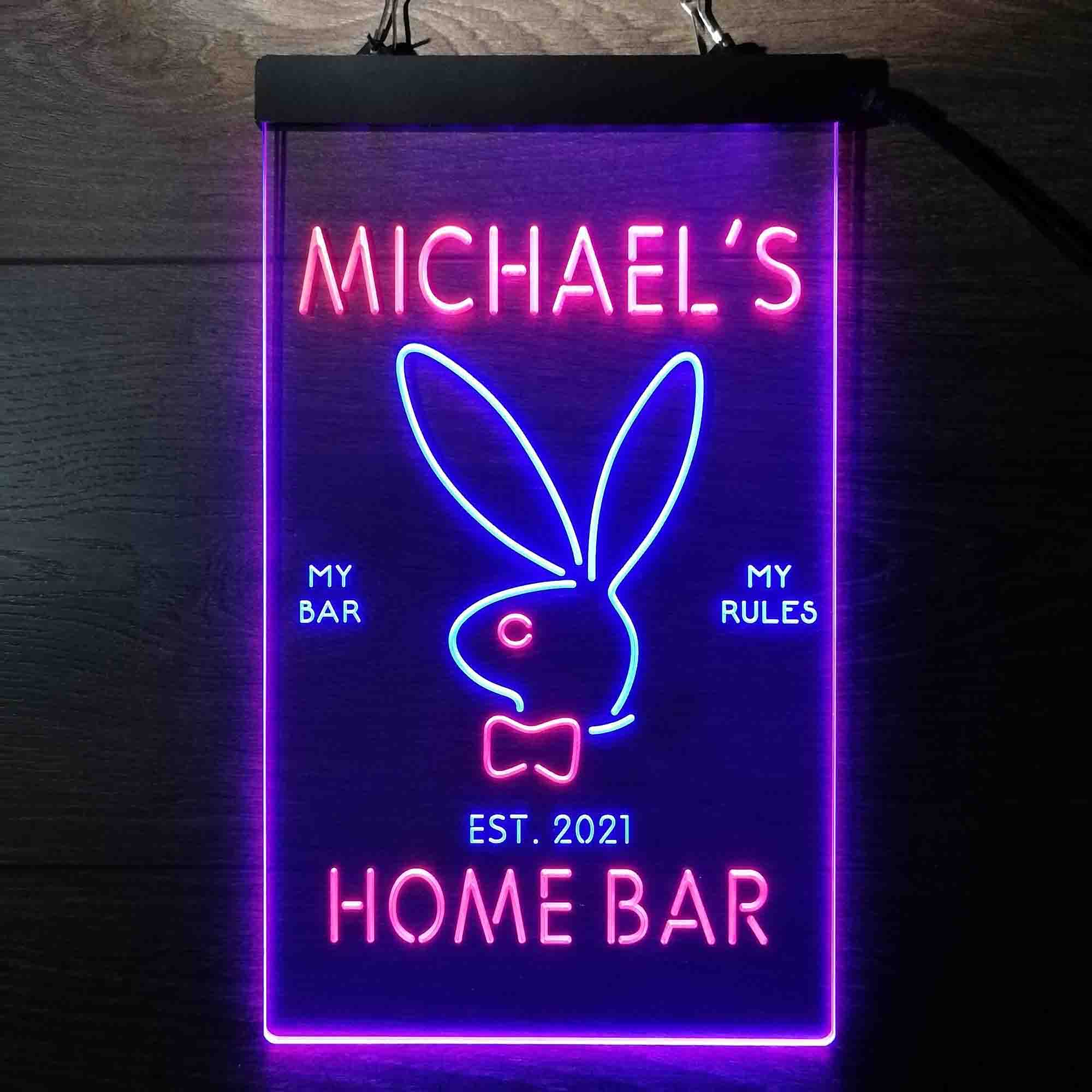 Custom Name Bunny Rabbit Kid Room D¨¦cor Home Bar Neon LED Sign