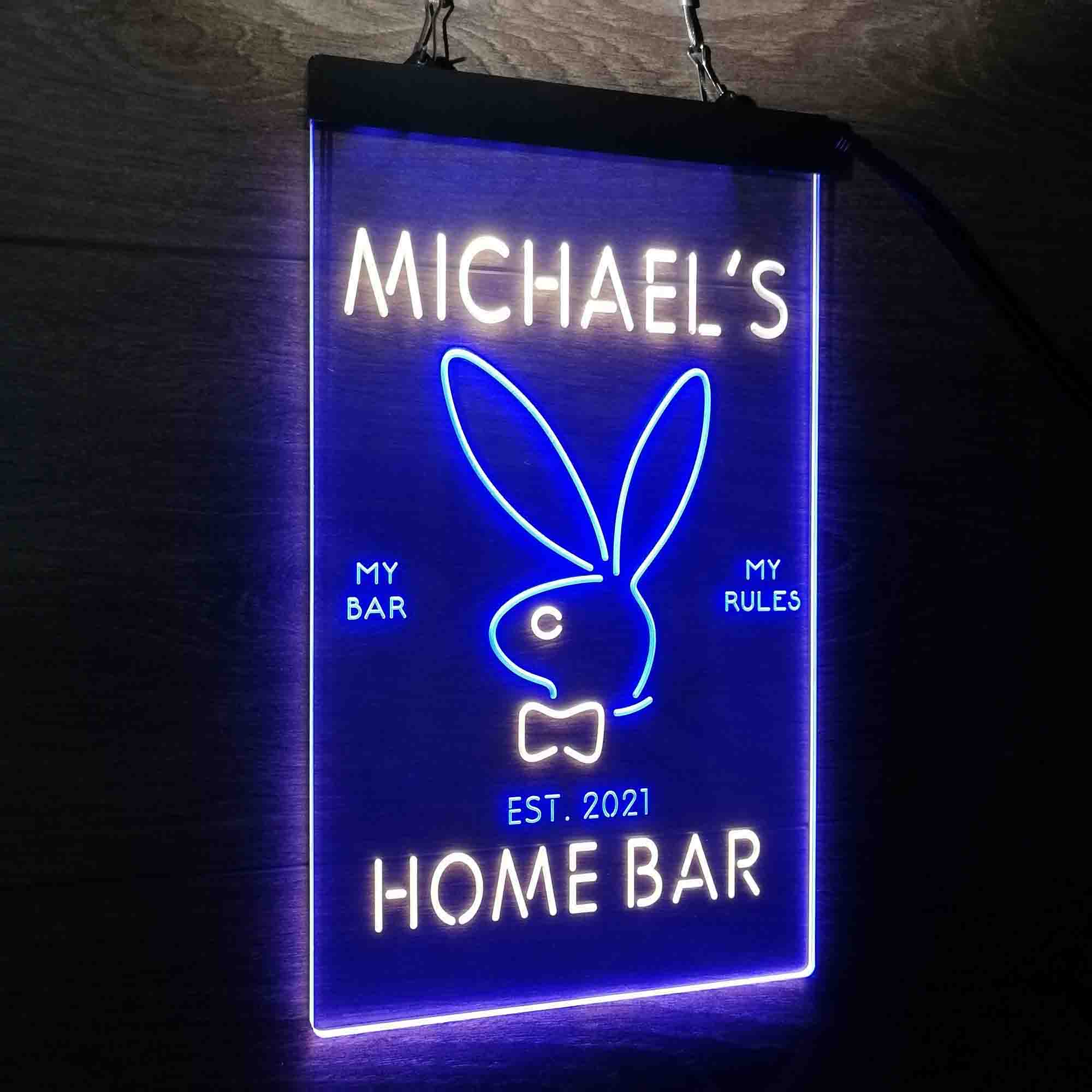 Custom Name Bunny Rabbit Kid Room D¨¦cor Home Bar Neon LED Sign