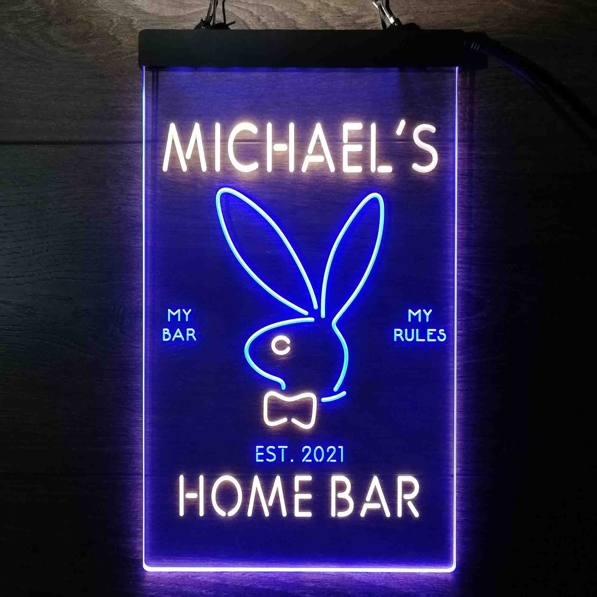 Custom Name Bunny Rabbit Kid Room D¨¦cor Home Bar Neon LED Sign