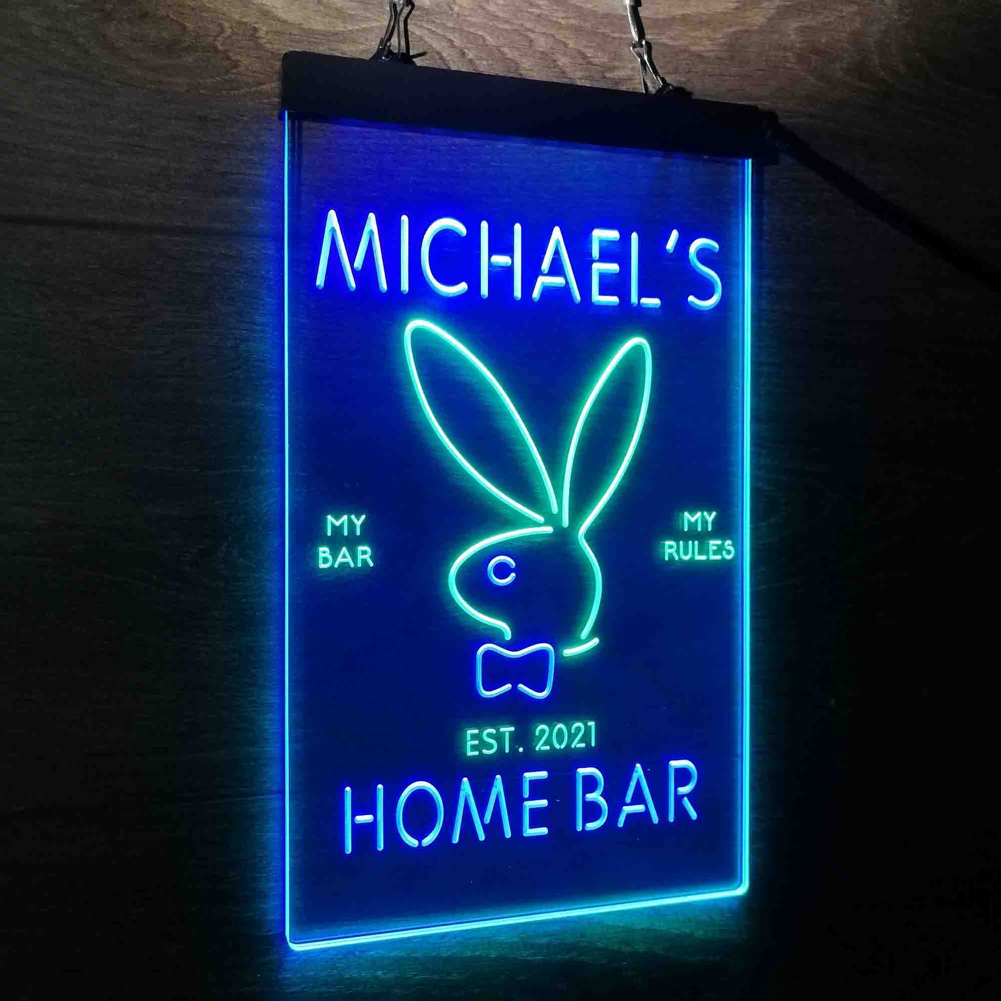 Custom Name Bunny Rabbit Kid Room D¨¦cor Home Bar Neon LED Sign