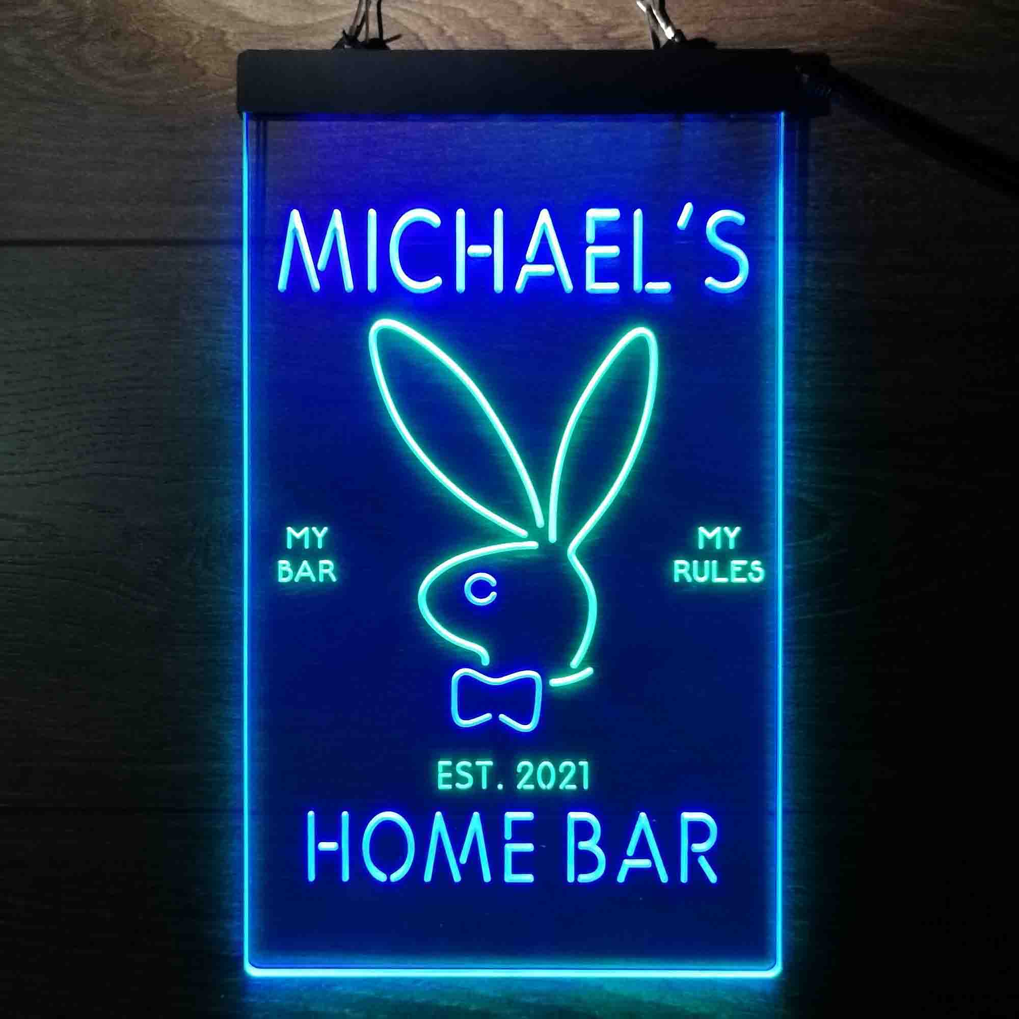 Custom Name Bunny Rabbit Kid Room D¨¦cor Home Bar Neon LED Sign