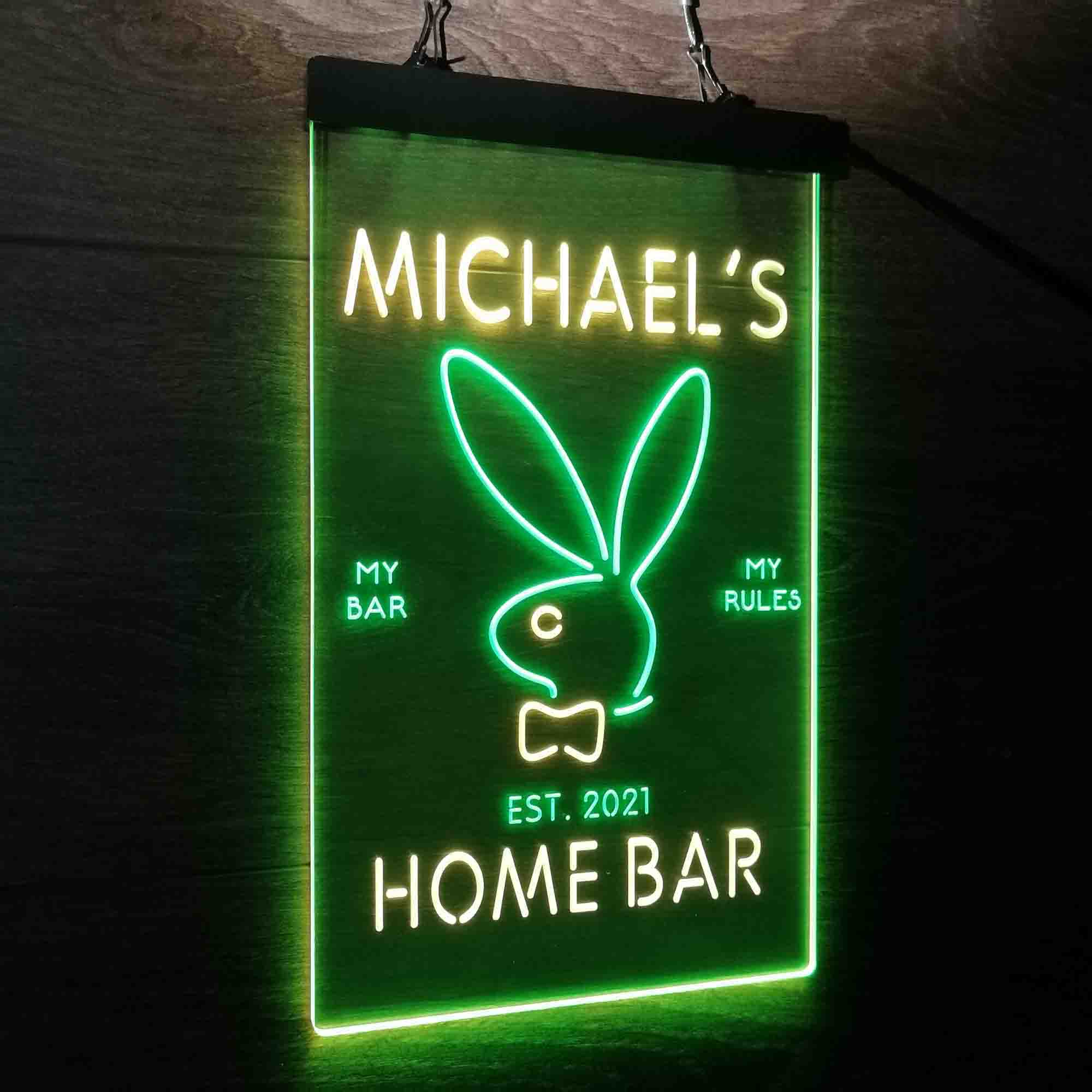 Custom Name Bunny Rabbit Kid Room D¨¦cor Home Bar Neon LED Sign