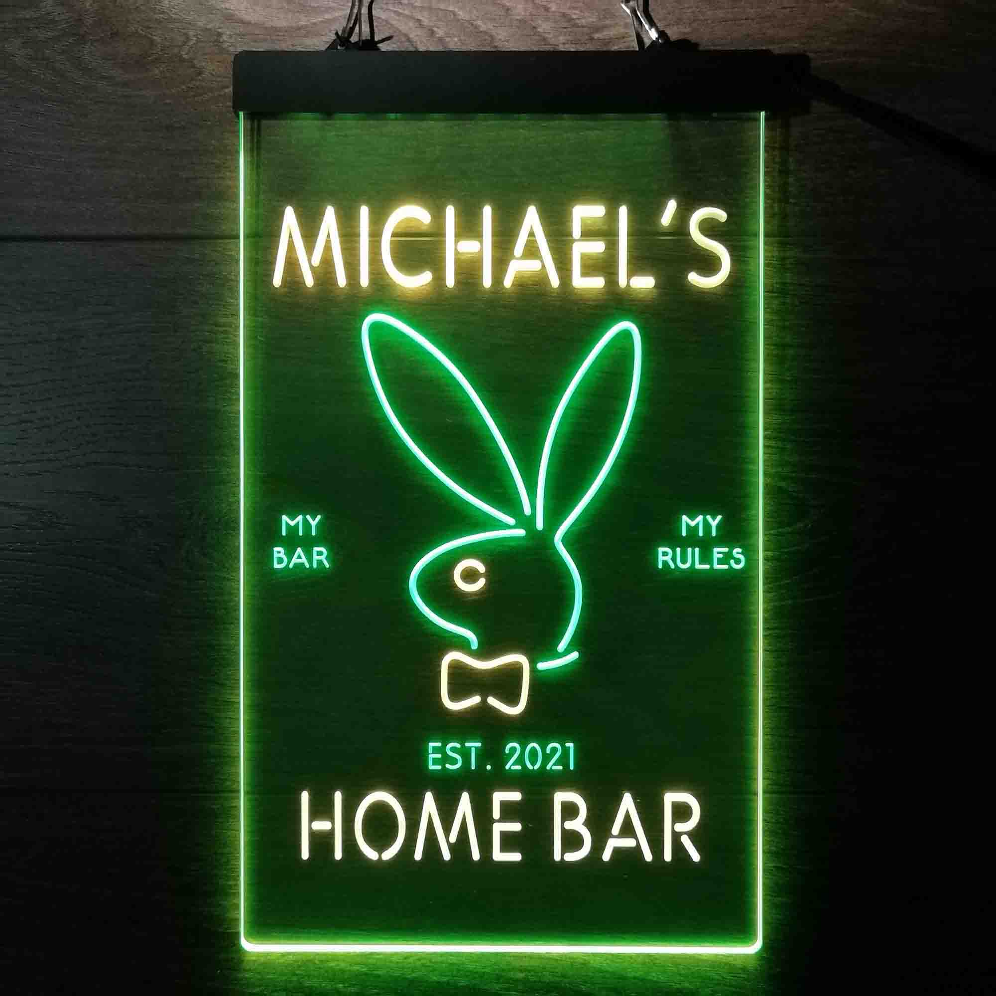 Custom Name Bunny Rabbit Kid Room D¨¦cor Home Bar Neon LED Sign