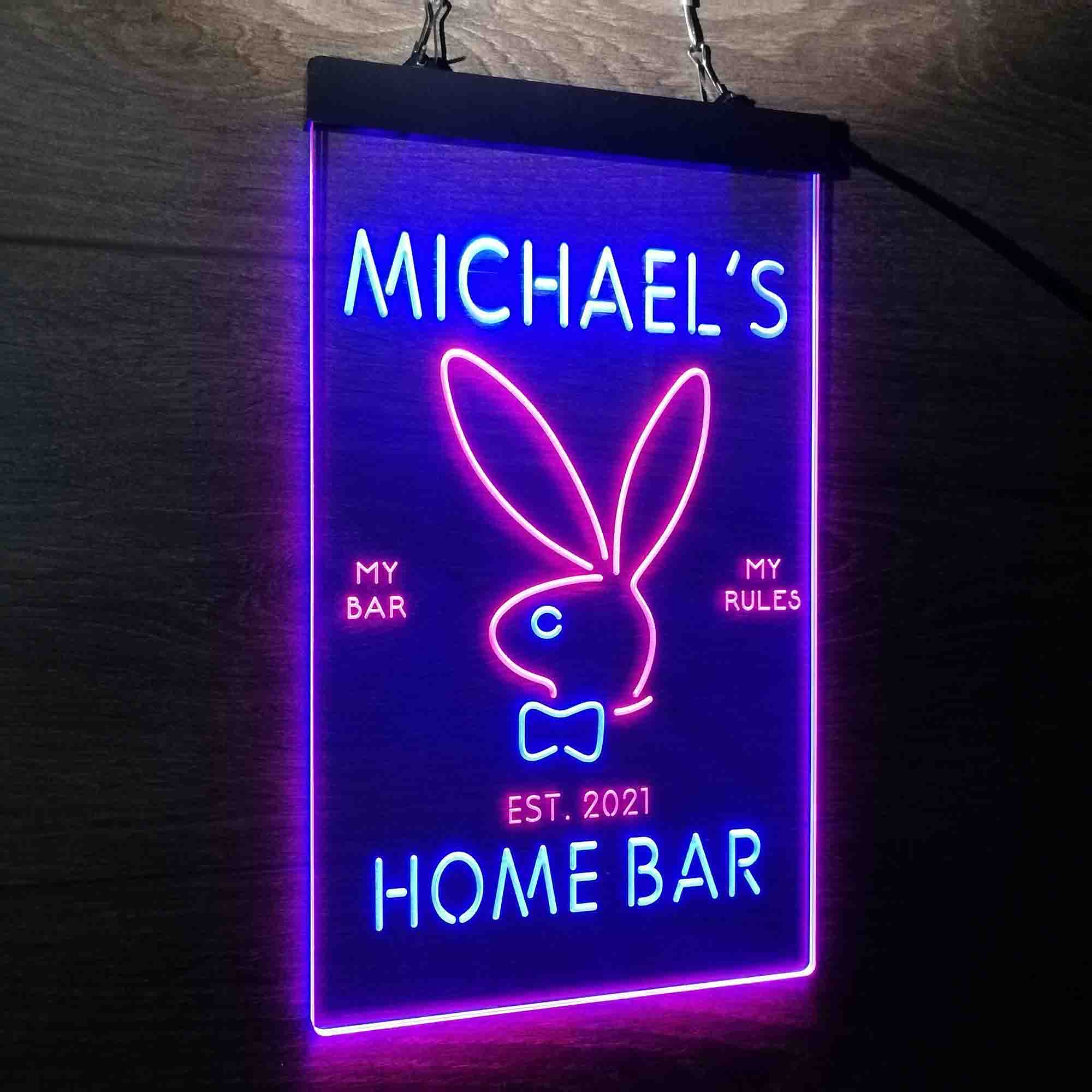 Custom Name Bunny Rabbit Kid Room D¨¦cor Home Bar Neon LED Sign