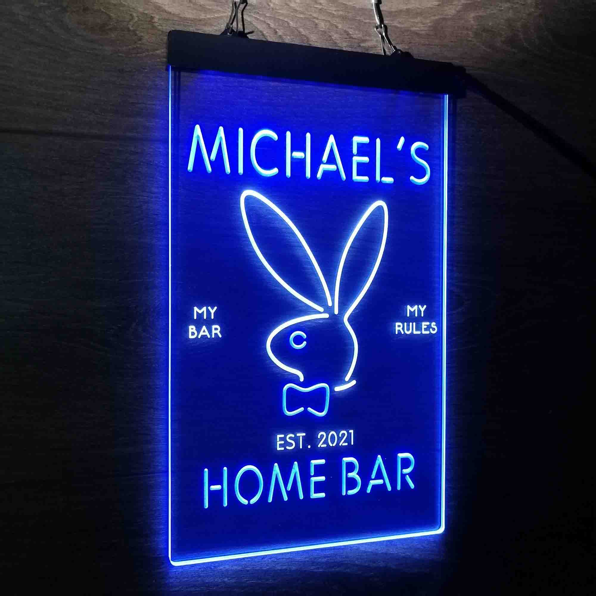 Custom Name Bunny Rabbit Kid Room D¨¦cor Home Bar Neon LED Sign