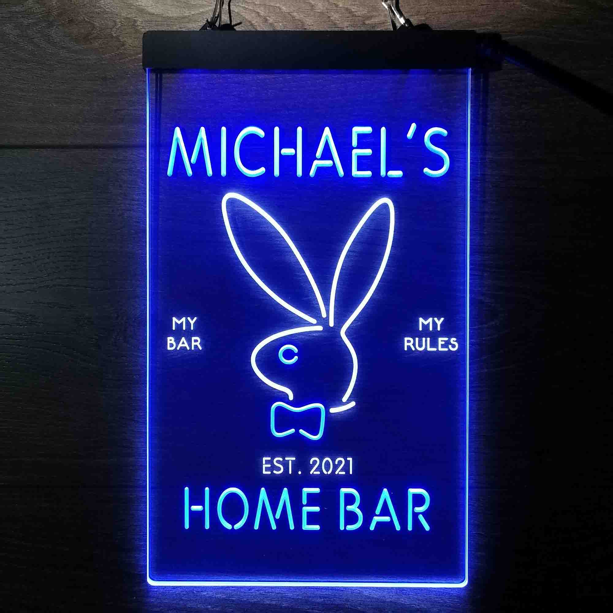 Custom Name Bunny Rabbit Kid Room D¨¦cor Home Bar Neon LED Sign