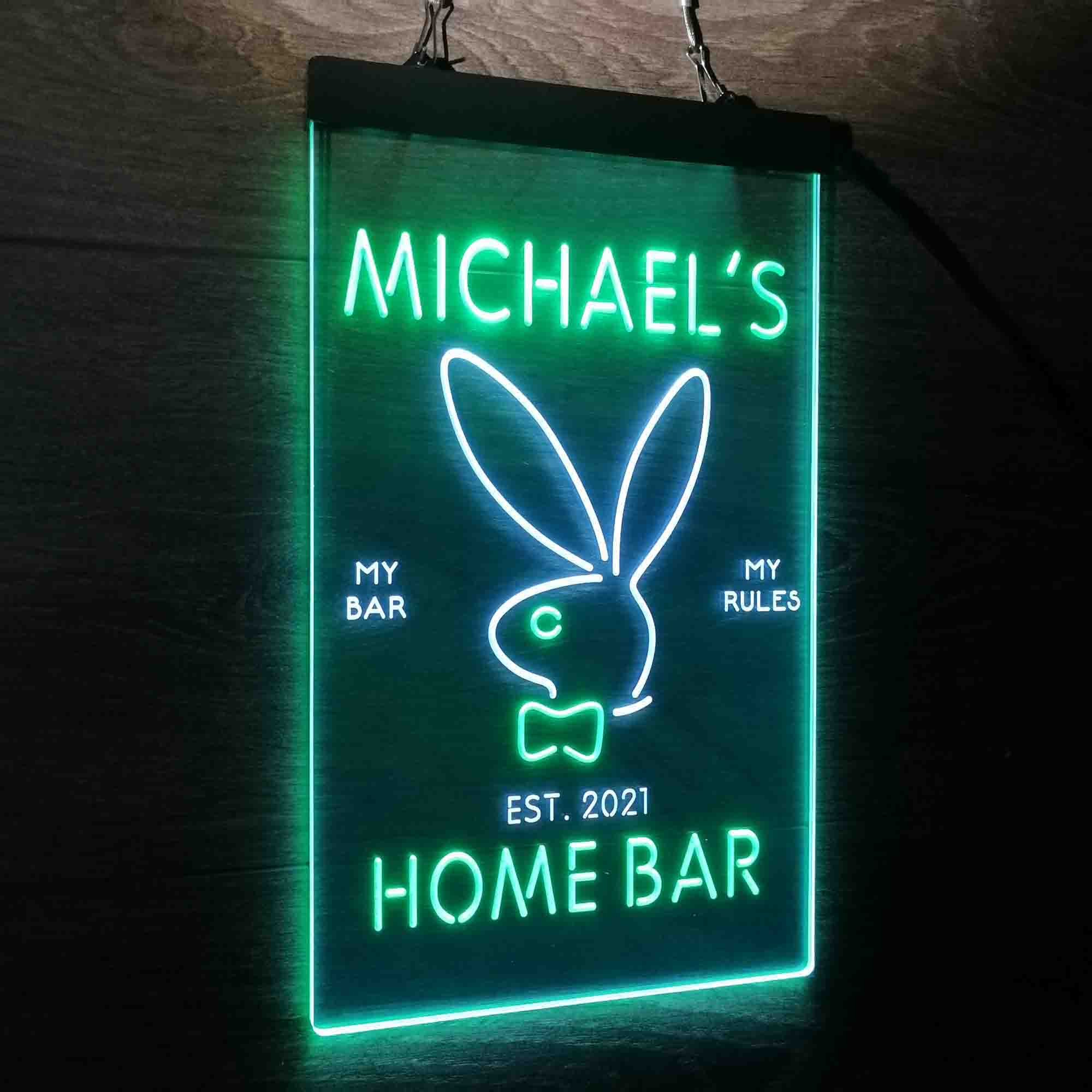 Custom Name Bunny Rabbit Kid Room D¨¦cor Home Bar Neon LED Sign