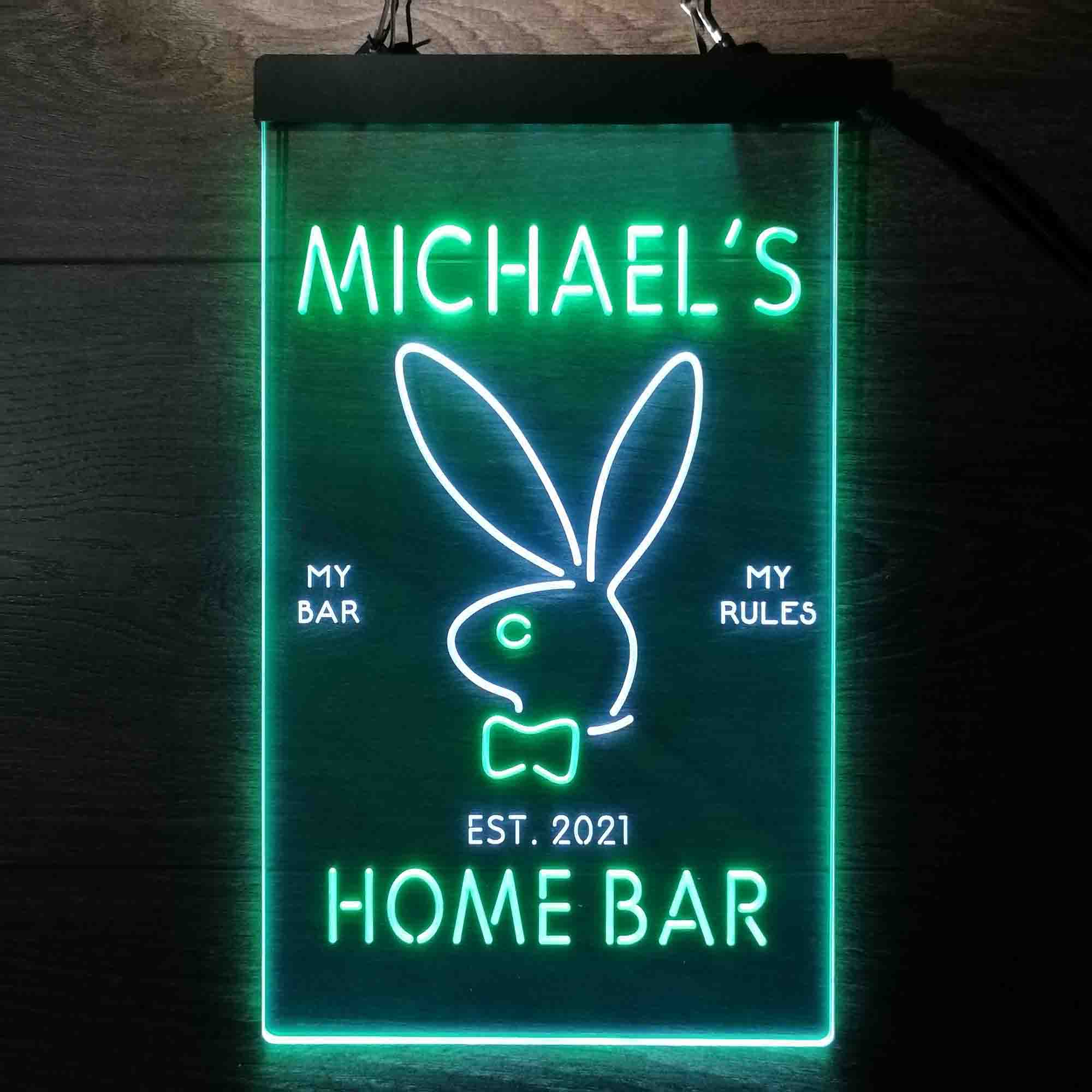 Custom Name Bunny Rabbit Kid Room D¨¦cor Home Bar Neon LED Sign