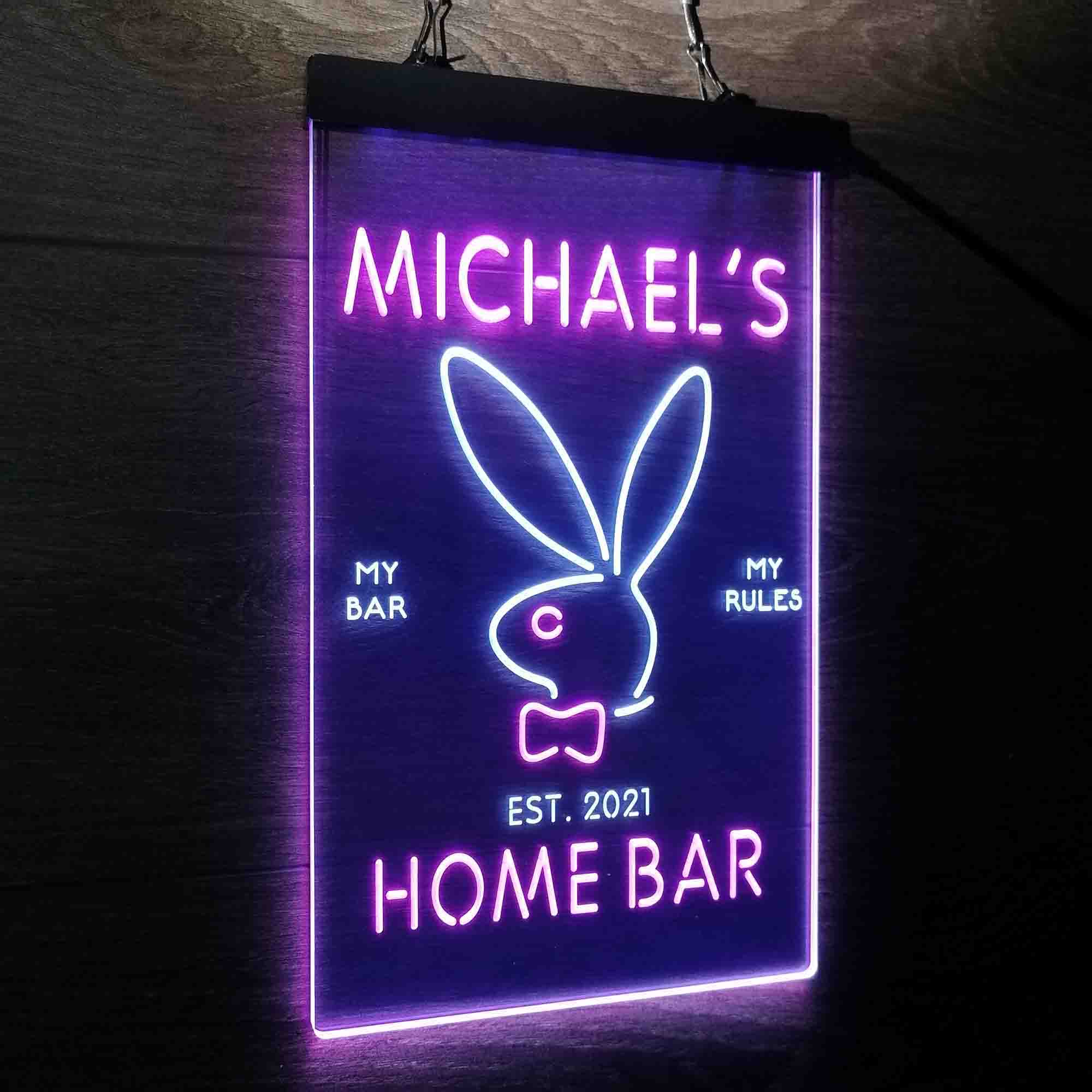 Custom Name Bunny Rabbit Kid Room D¨¦cor Home Bar Neon LED Sign