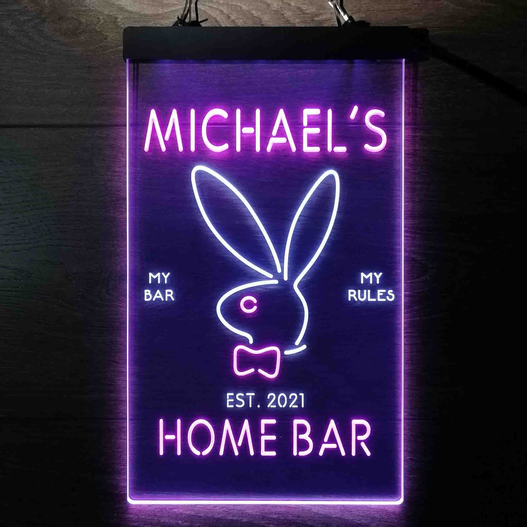 Custom Name Bunny Rabbit Kid Room D¨¦cor Home Bar Neon LED Sign