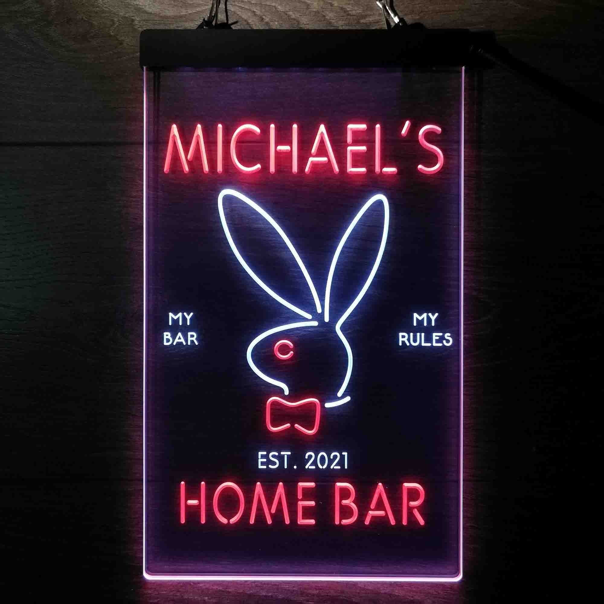 Custom Name Bunny Rabbit Kid Room D¨¦cor Home Bar Neon LED Sign