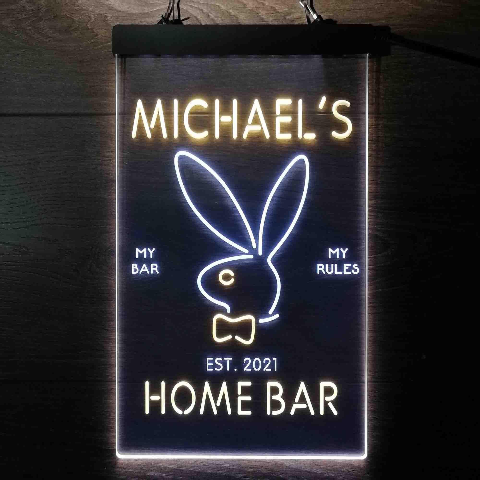 Custom Name Bunny Rabbit Kid Room D¨¦cor Home Bar Neon LED Sign