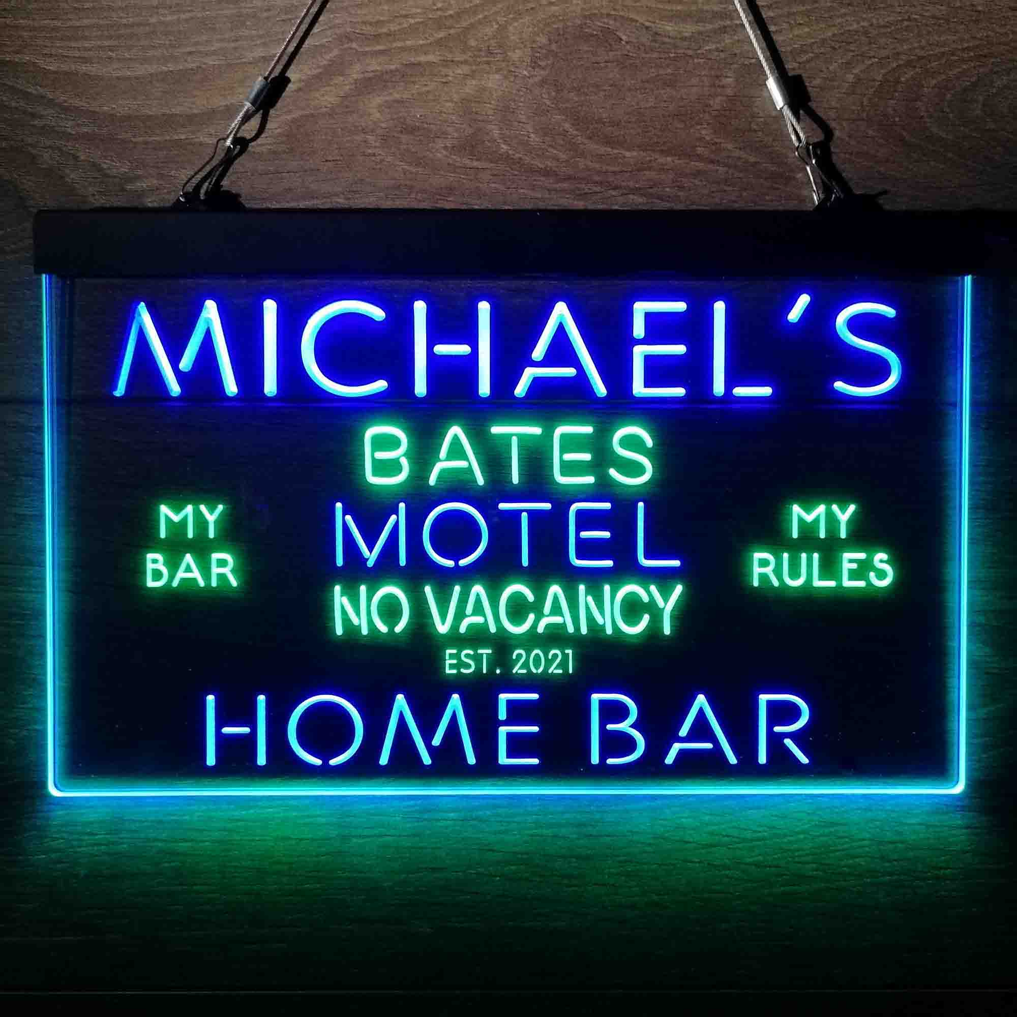 Custom Name Bates Motel No Vacancy Home Bar Neon LED Sign