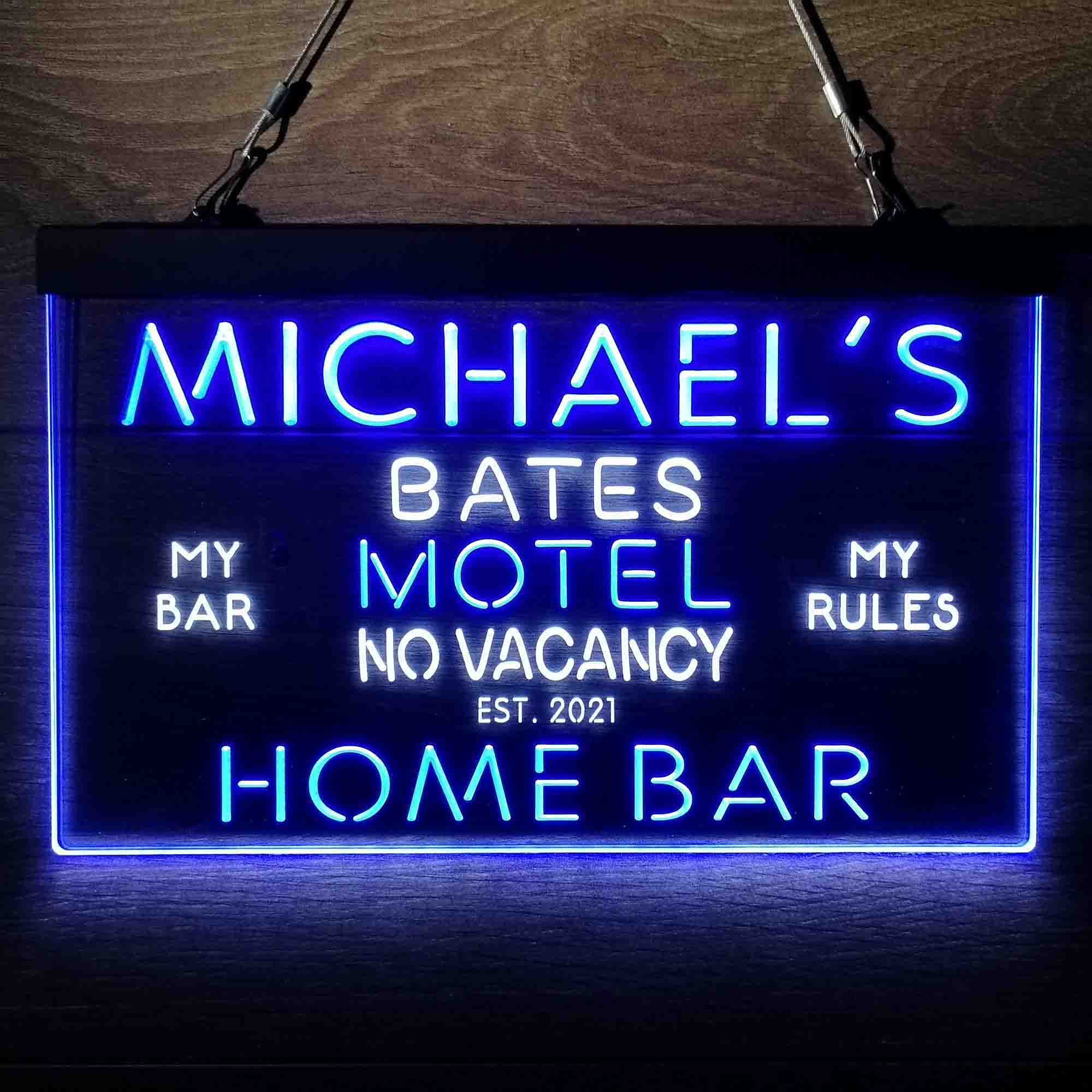 Custom Name Bates Motel No Vacancy Home Bar Neon LED Sign