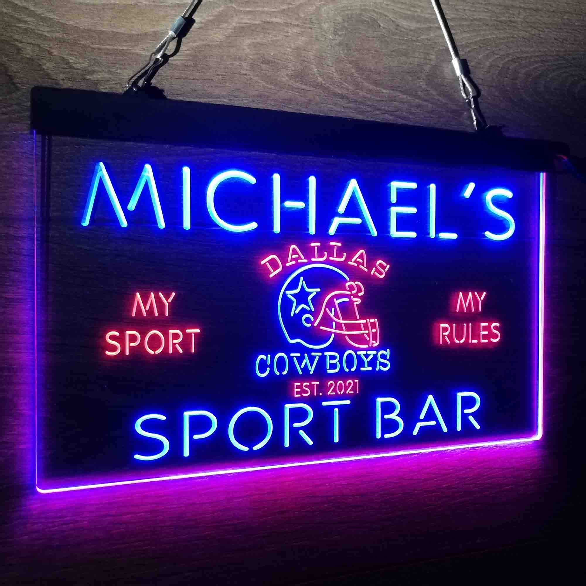 Custom Name Cowboys Sport Team Home Bar Neon LED Sign
