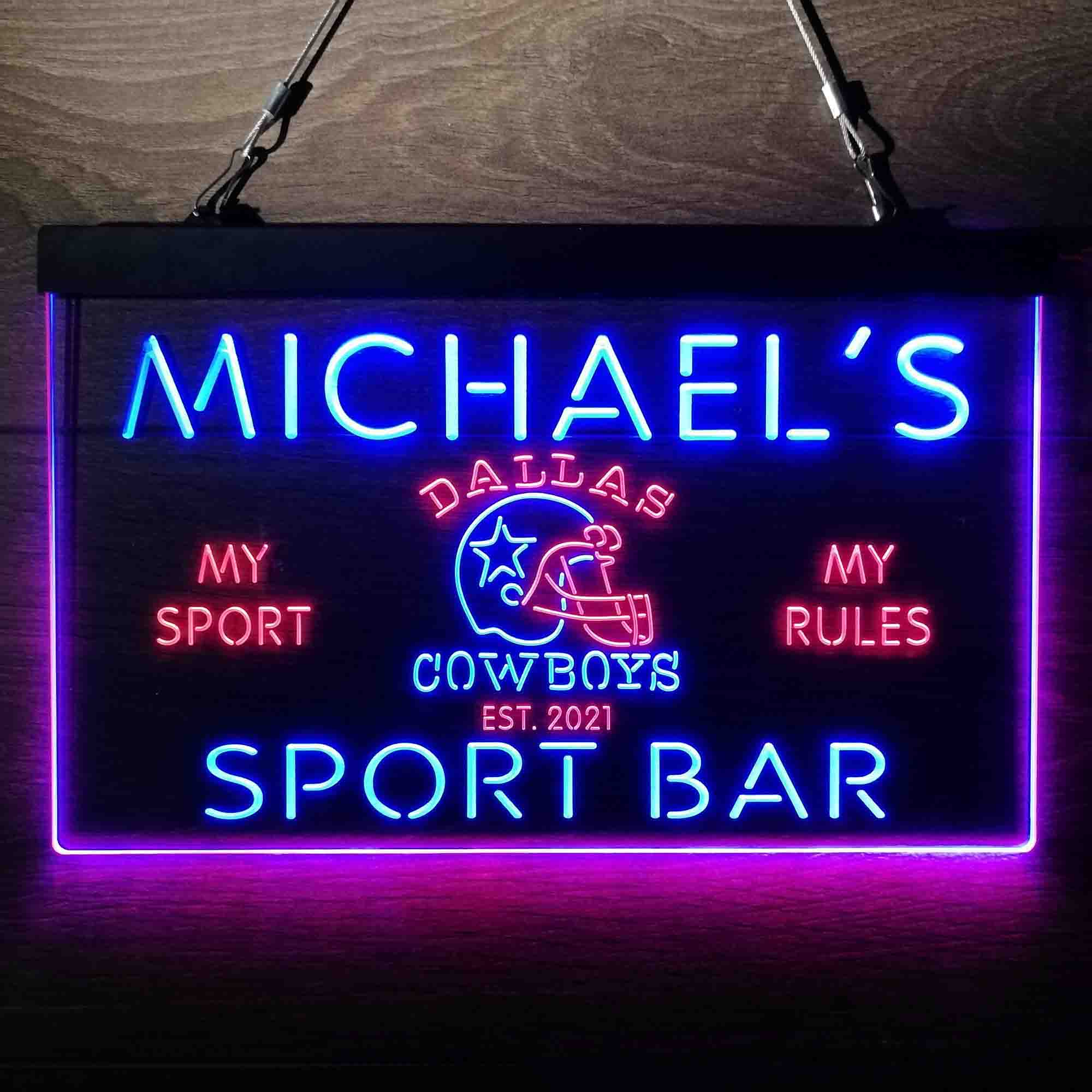 Custom Name Cowboys Sport Team Home Bar Neon LED Sign