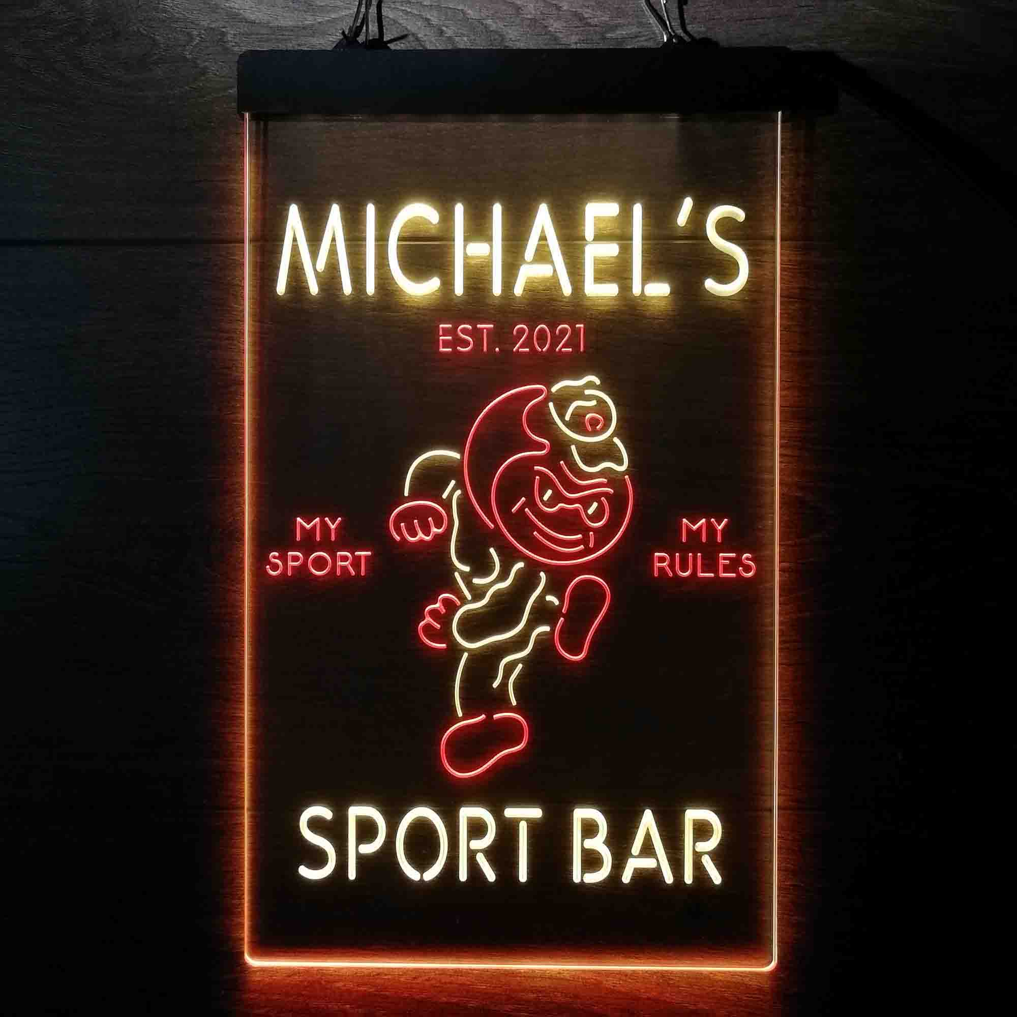 Custom Name Ohios States Buckeyes Brutus Home Bar Neon LED Sign