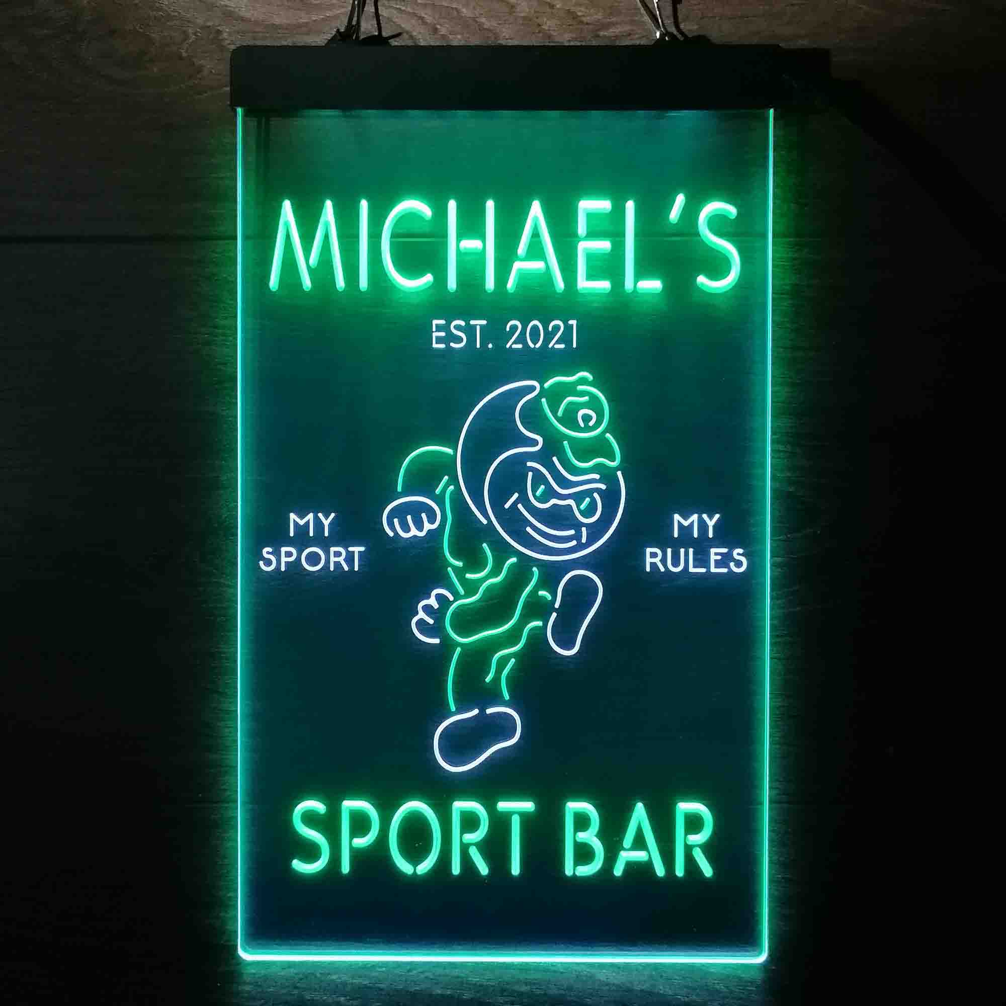 Custom Name Ohios States Buckeyes Brutus Home Bar Neon LED Sign