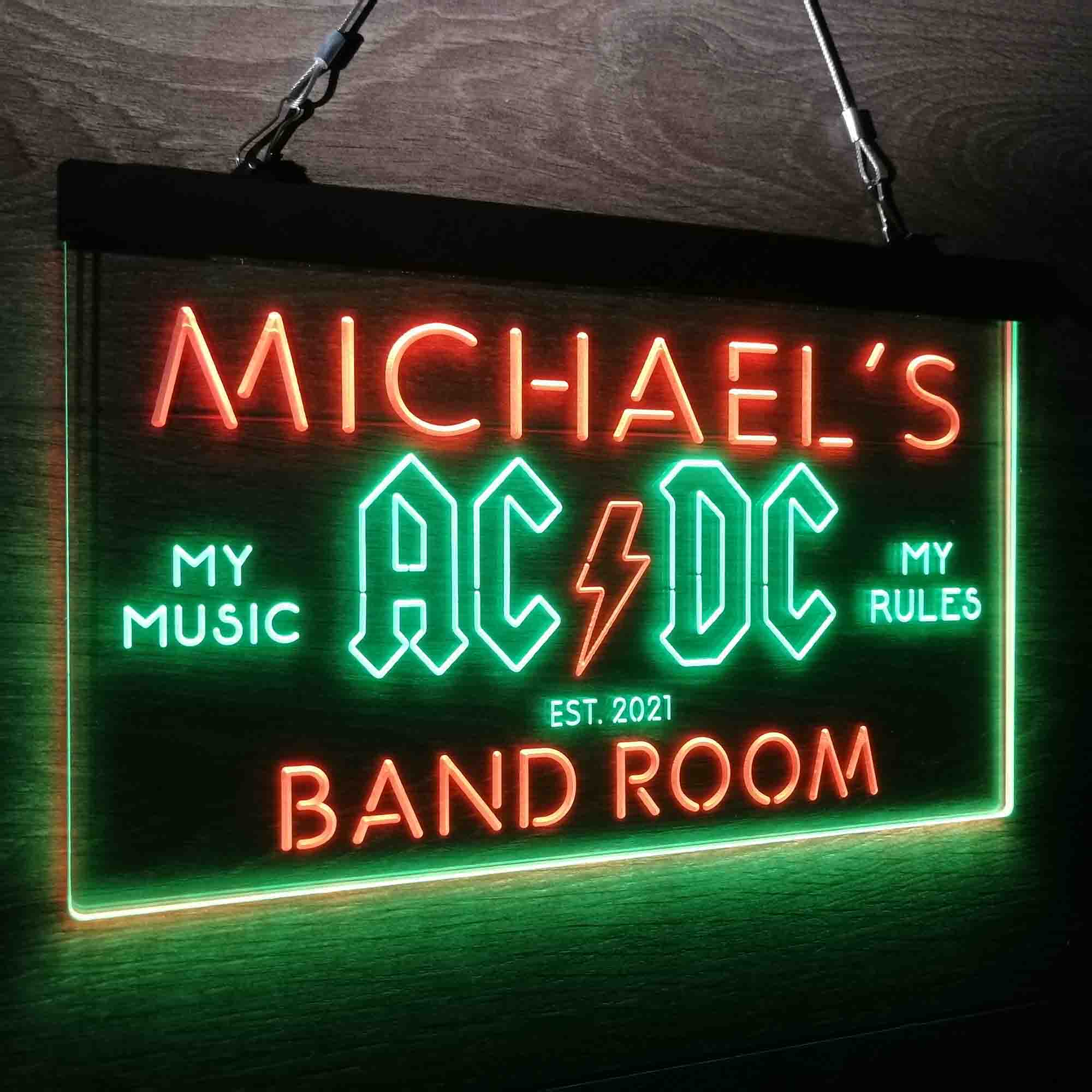 Custom Name ACDC Band Music Bar Club Home Bar Neon LED Sign