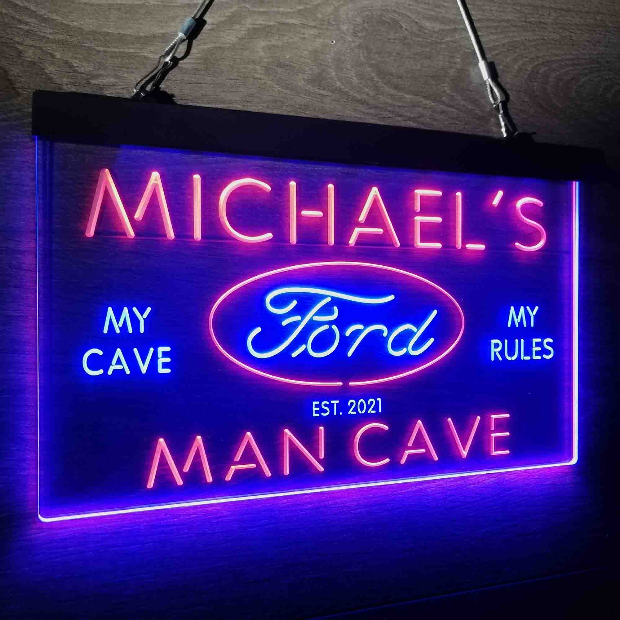 Custom Name Ford Badge Car Truck Bar Home Bar Neon LED Sign