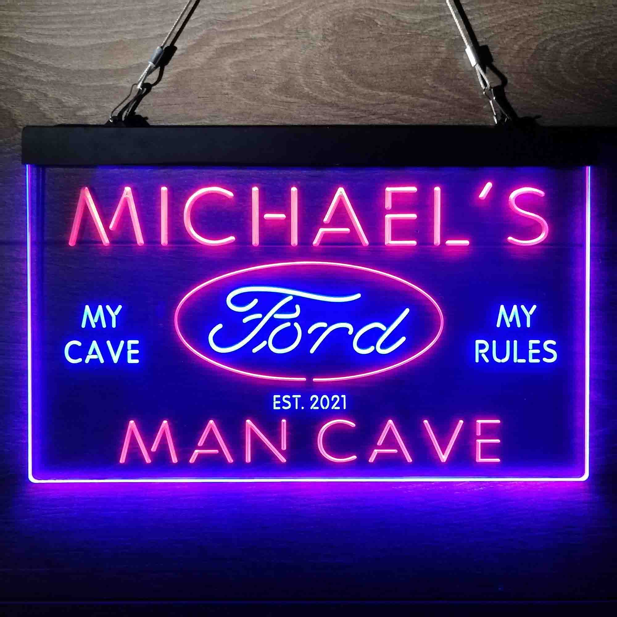 Custom Name Ford Badge Car Truck Bar Home Bar Neon LED Sign