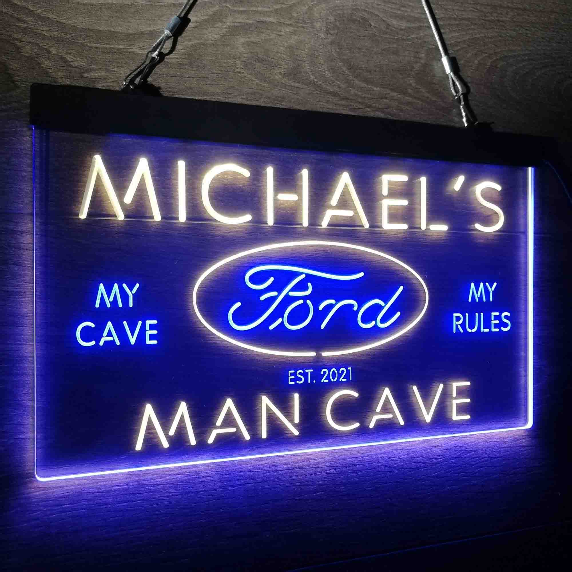 Custom Name Ford Badge Car Truck Bar Home Bar Neon LED Sign