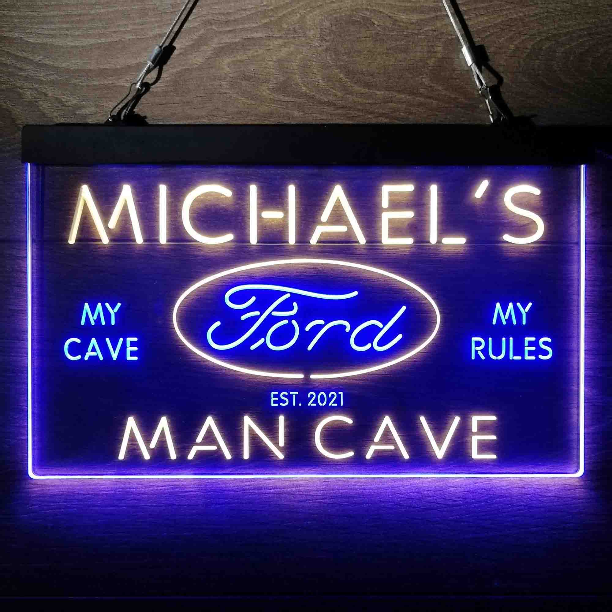 Custom Name Ford Badge Car Truck Bar Home Bar Neon LED Sign