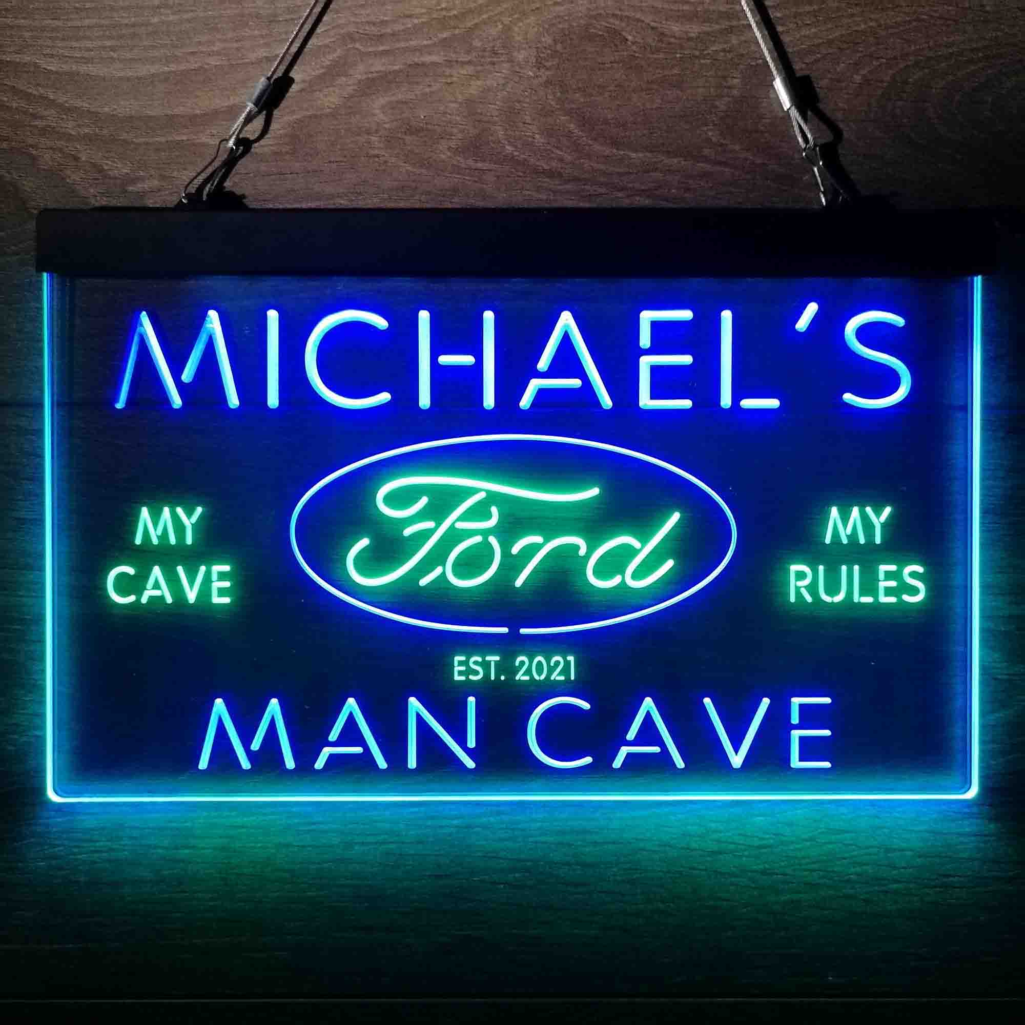 Custom Name Ford Badge Car Truck Bar Home Bar Neon LED Sign