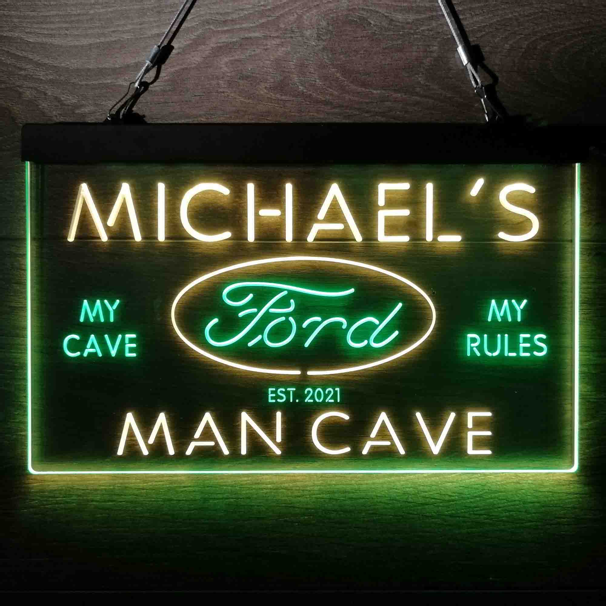 Custom Name Ford Badge Car Truck Bar Home Bar Neon LED Sign