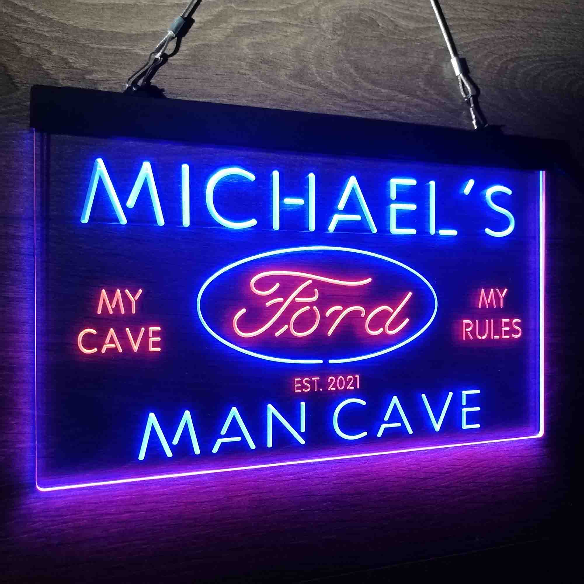 Custom Name Ford Badge Car Truck Bar Home Bar Neon LED Sign