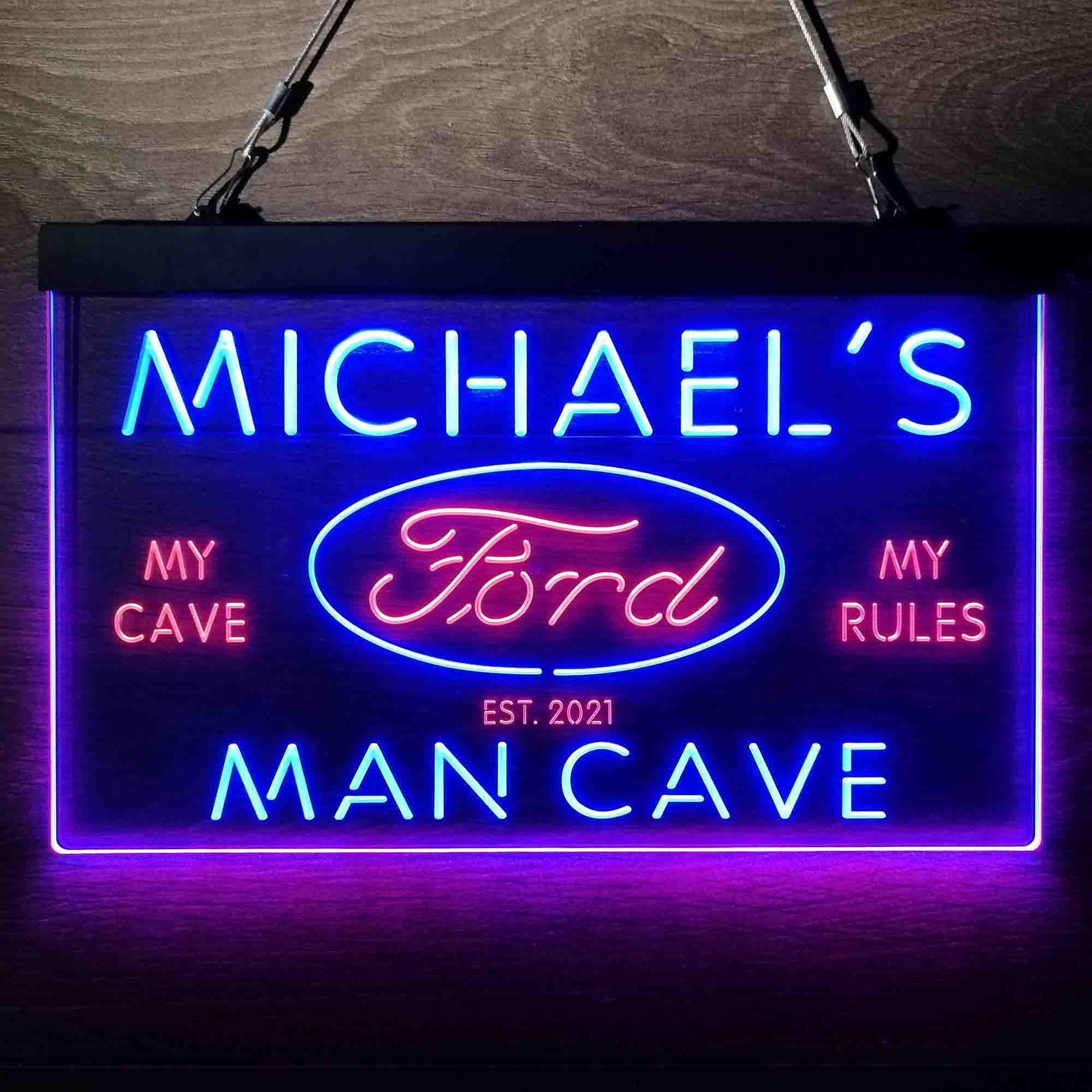 Custom Name Ford Badge Car Truck Bar Home Bar Neon LED Sign