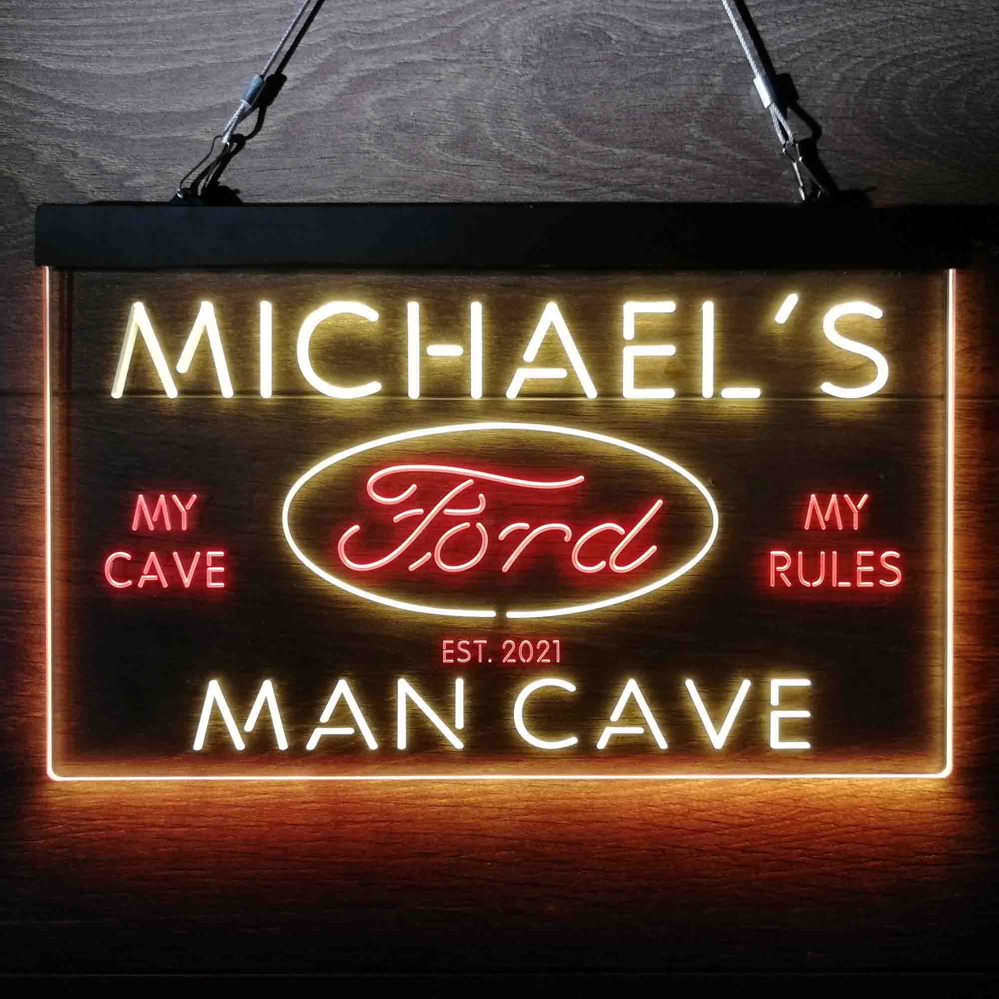 Custom Name Ford Badge Car Truck Bar Home Bar Neon LED Sign