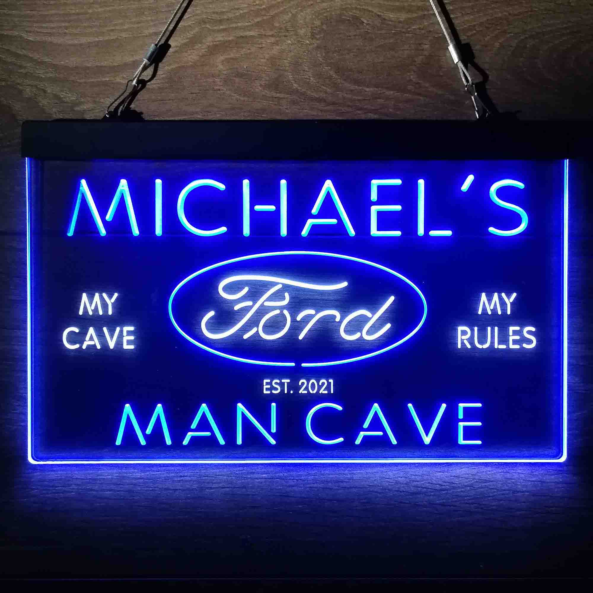 Custom Name Ford Badge Car Truck Bar Home Bar Neon LED Sign