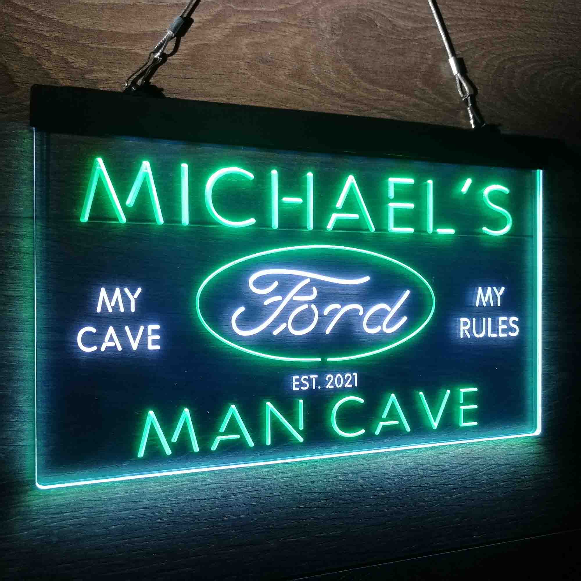 Custom Name Ford Badge Car Truck Bar Home Bar Neon LED Sign