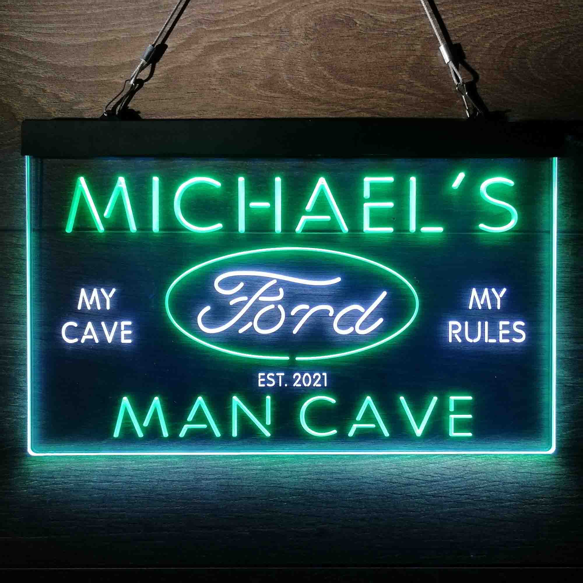 Custom Name Ford Badge Car Truck Bar Home Bar Neon LED Sign