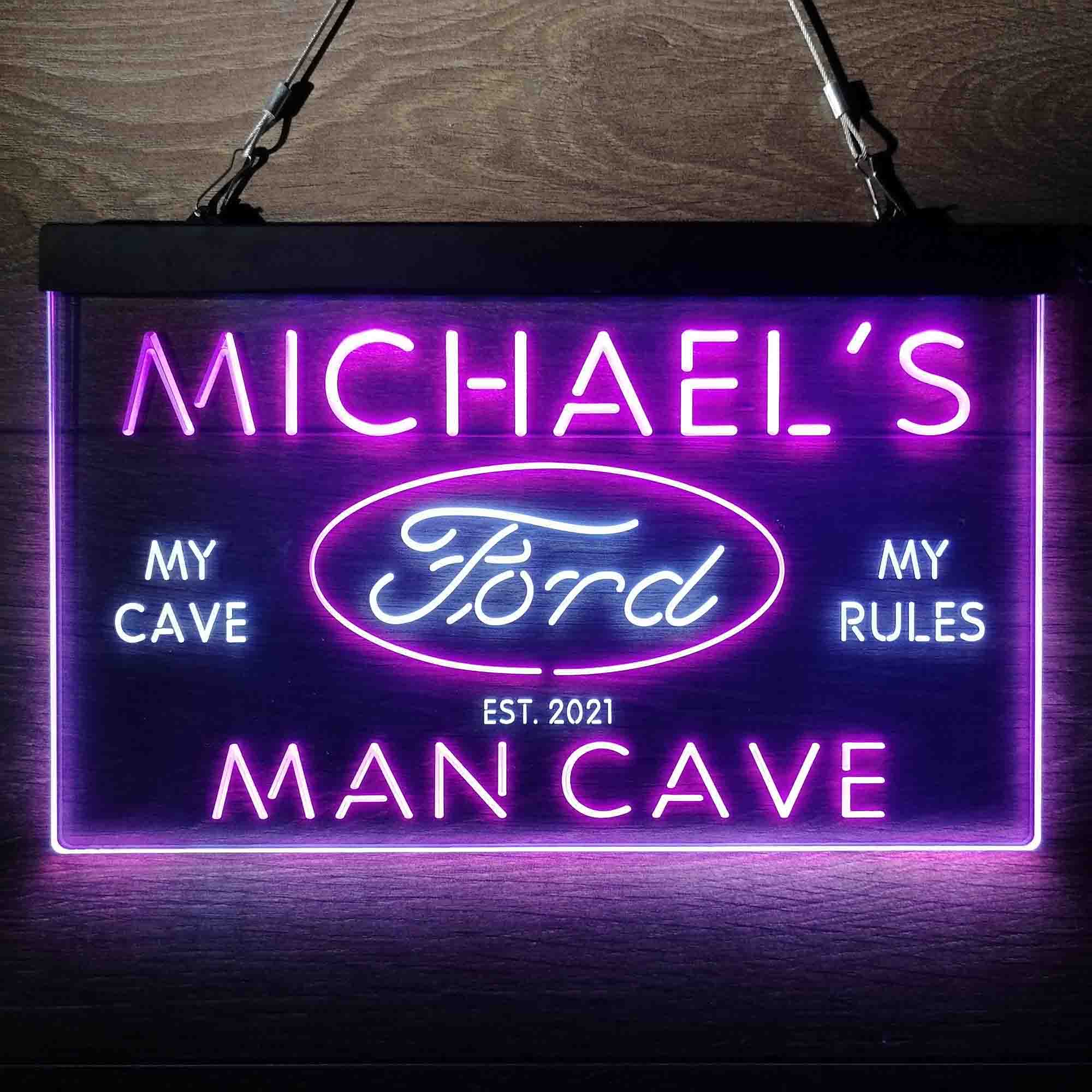 Custom Name Ford Badge Car Truck Bar Home Bar Neon LED Sign