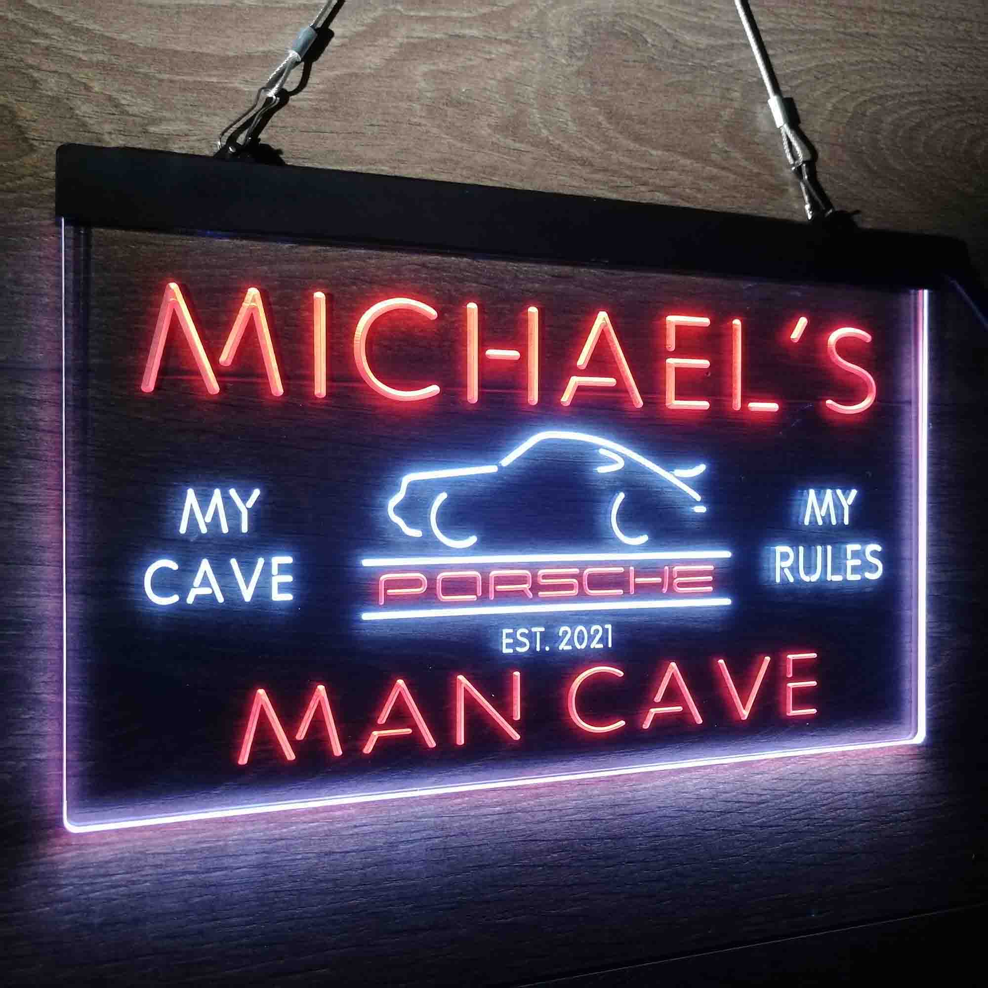 Custom Name Porsche Car Home Bar Neon LED Sign