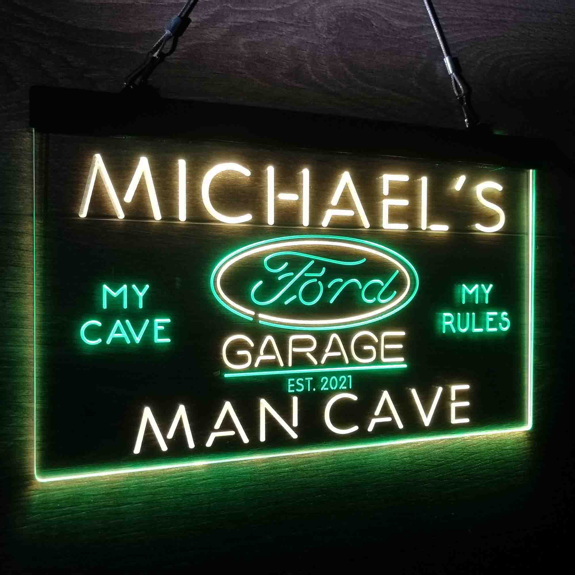 Custom Name Ford Garage Car Home Bar Neon LED Sign