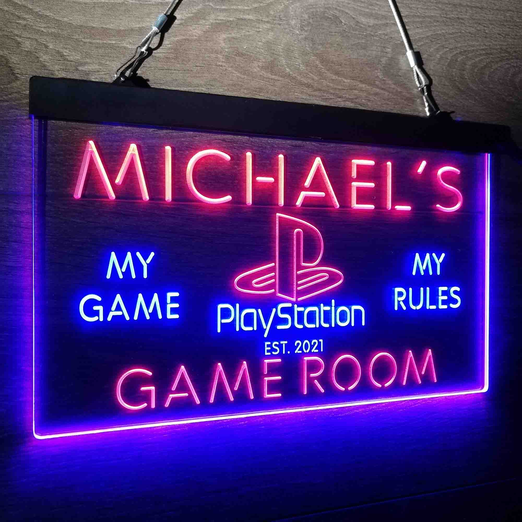 Custom Name Playstation Man Cave Home Bar Neon LED Sign