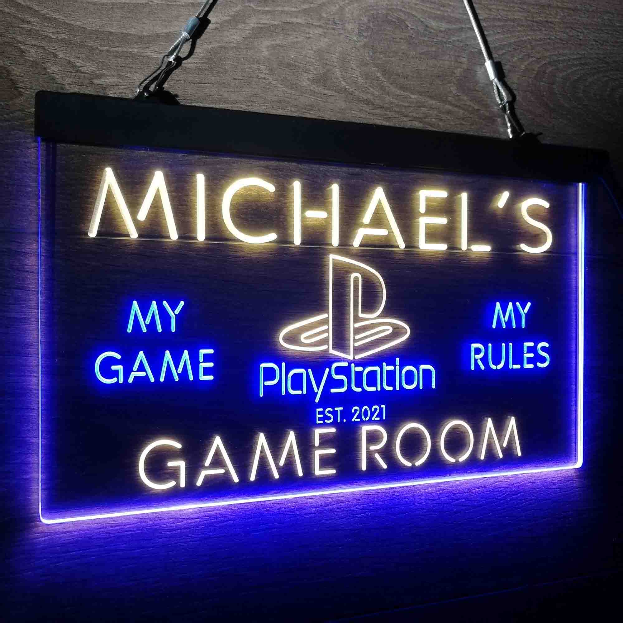 Custom Name Playstation Man Cave Home Bar Neon LED Sign